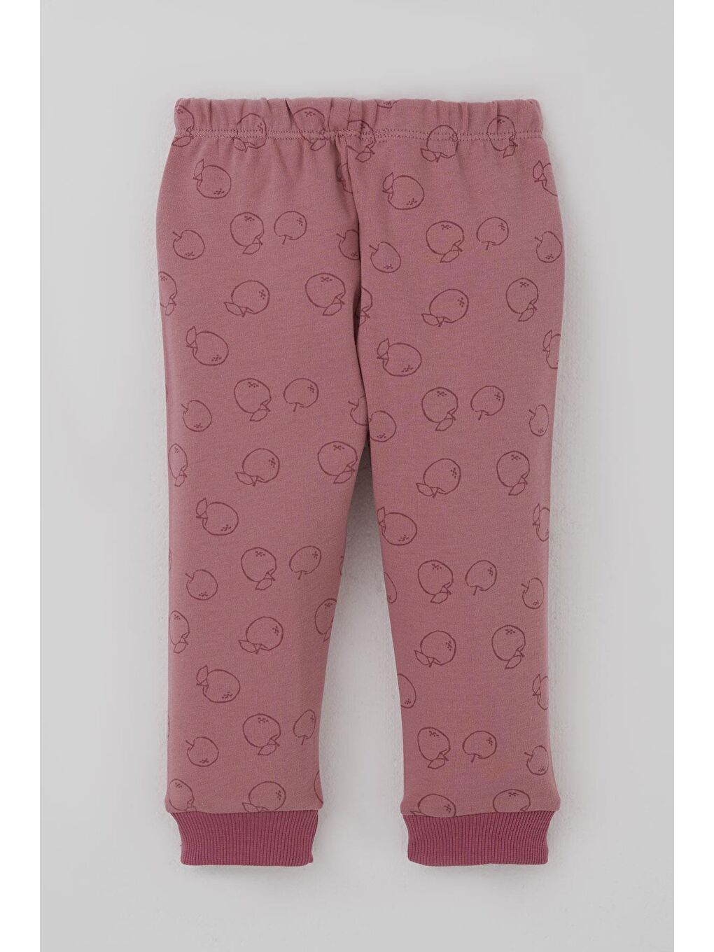 Pembe Kız Bebek Pijama Takımı Önden Düğmeli Elma Desenli Gülkurusu (4 Ay-1 Yaş)-4