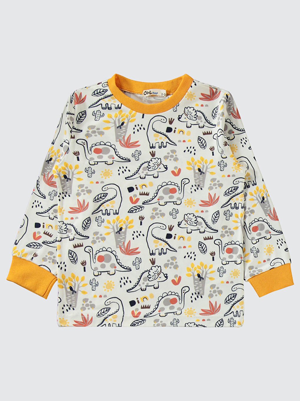 Kahverengi Boys Erkek Çocuk Pijama Takımı 2-5 Yaş Hardal-2