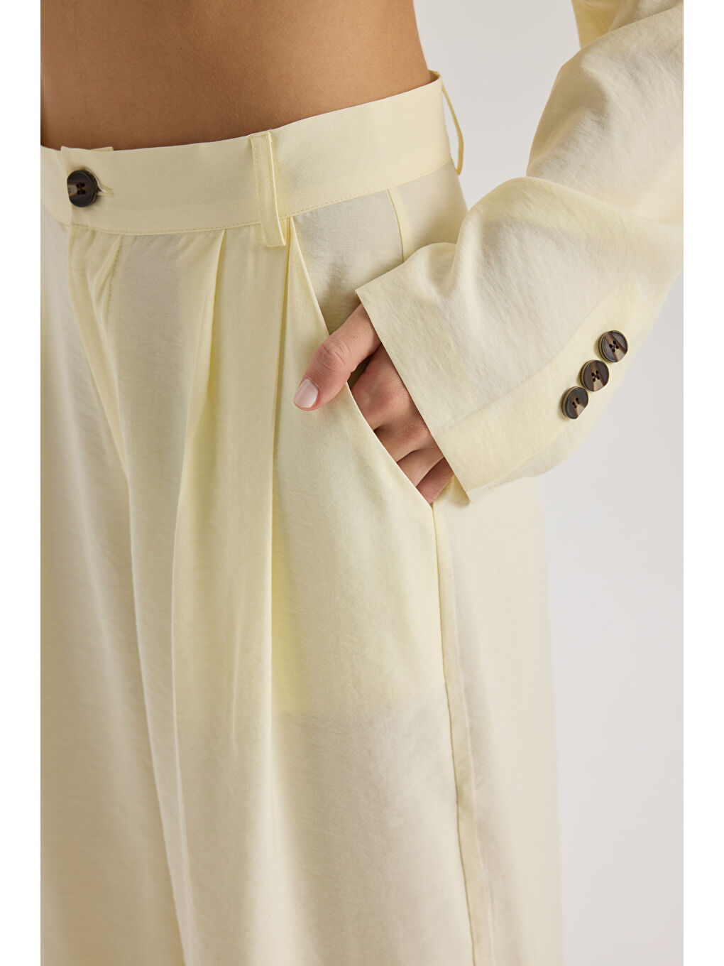 Breeze Bağlamalı Sarı Ceket Pantolon Takım-7