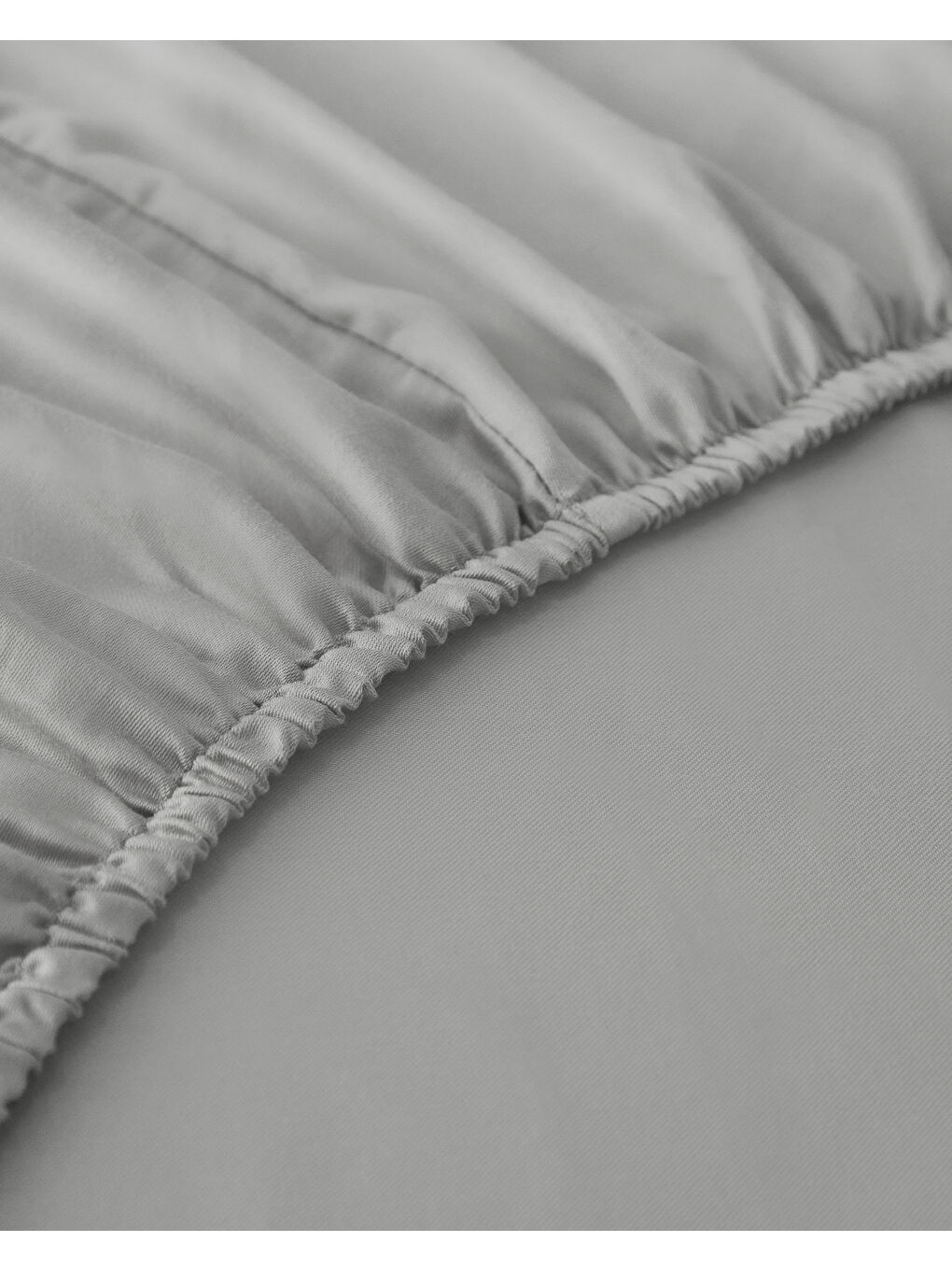 Gri Micell Pamuk Saten King Size Lastikli Çarşaf Gümüş-3