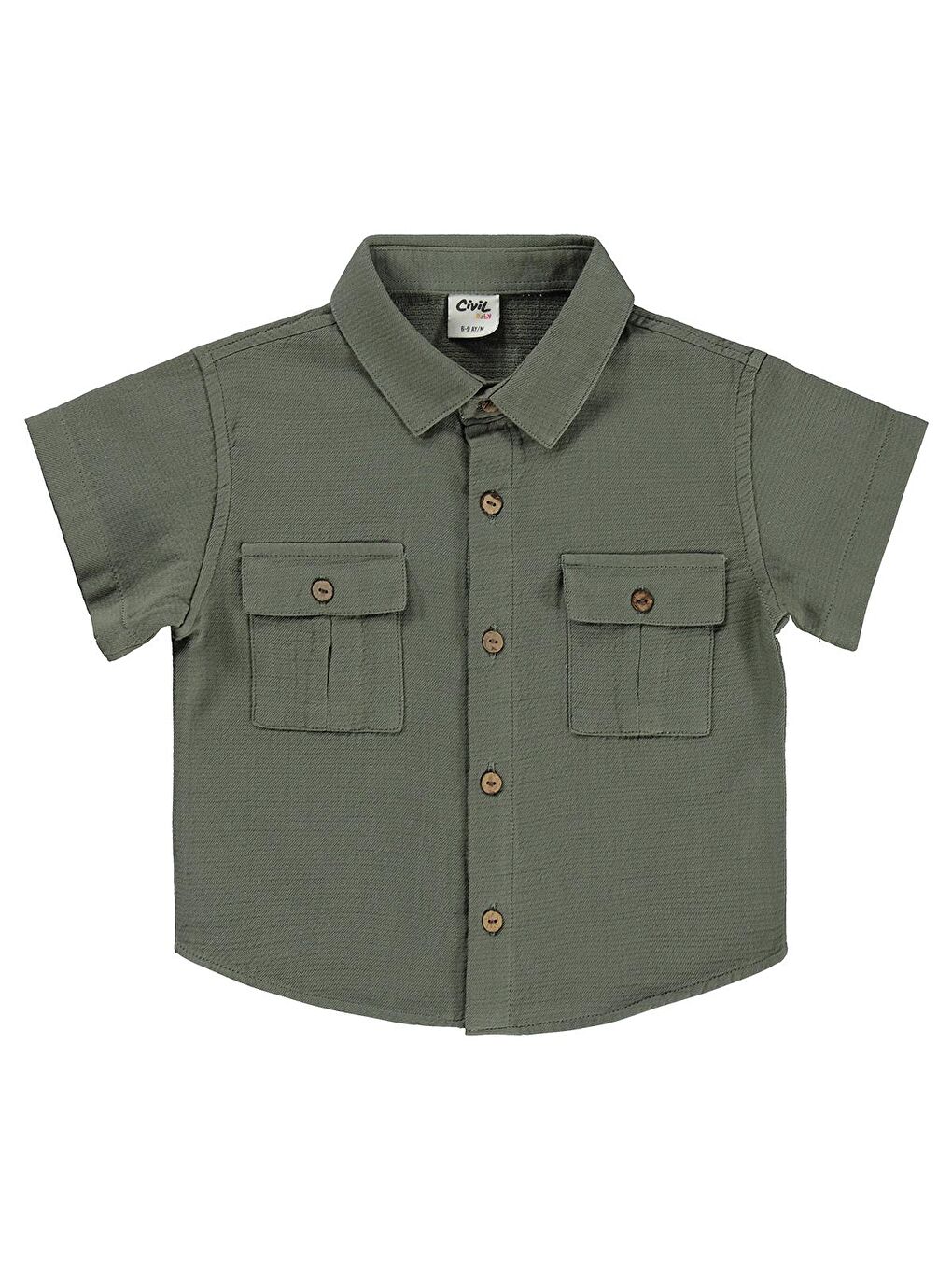 Baby Çift Cepli 6-18 Ay Gömlek - Haki