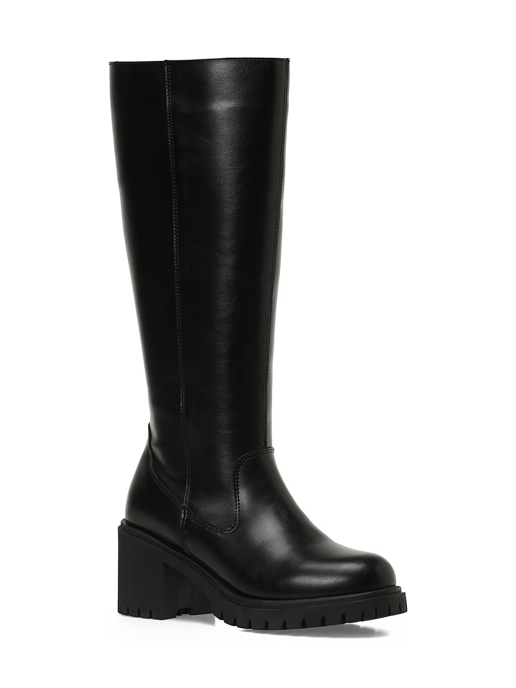 25K-6009 5PR Siyah Kadın Topuklu Çizme-1