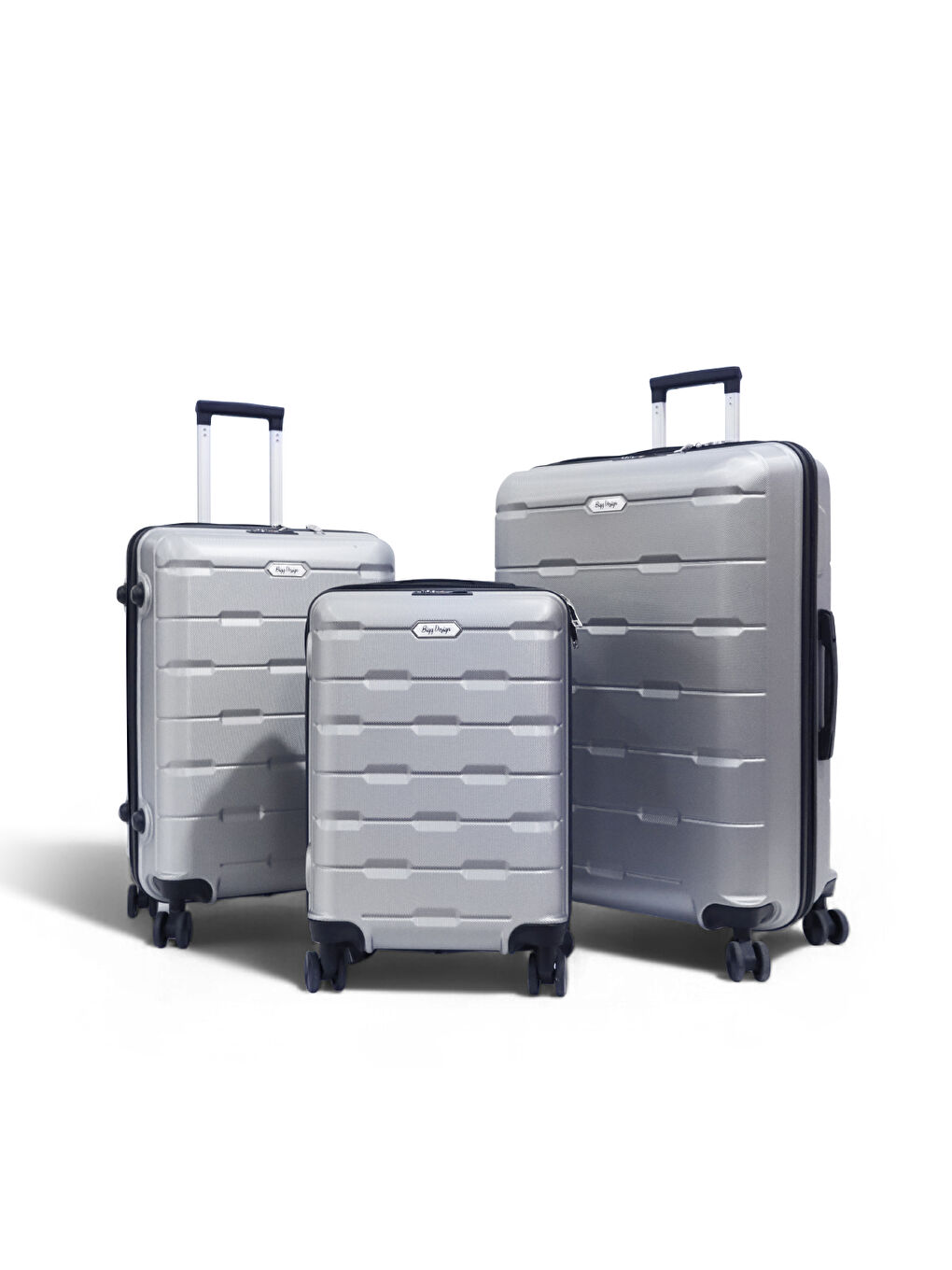 Gri Moods Up 3'lü Valiz Seti, TSA Kilitli, ABS Gövde, Gümüş