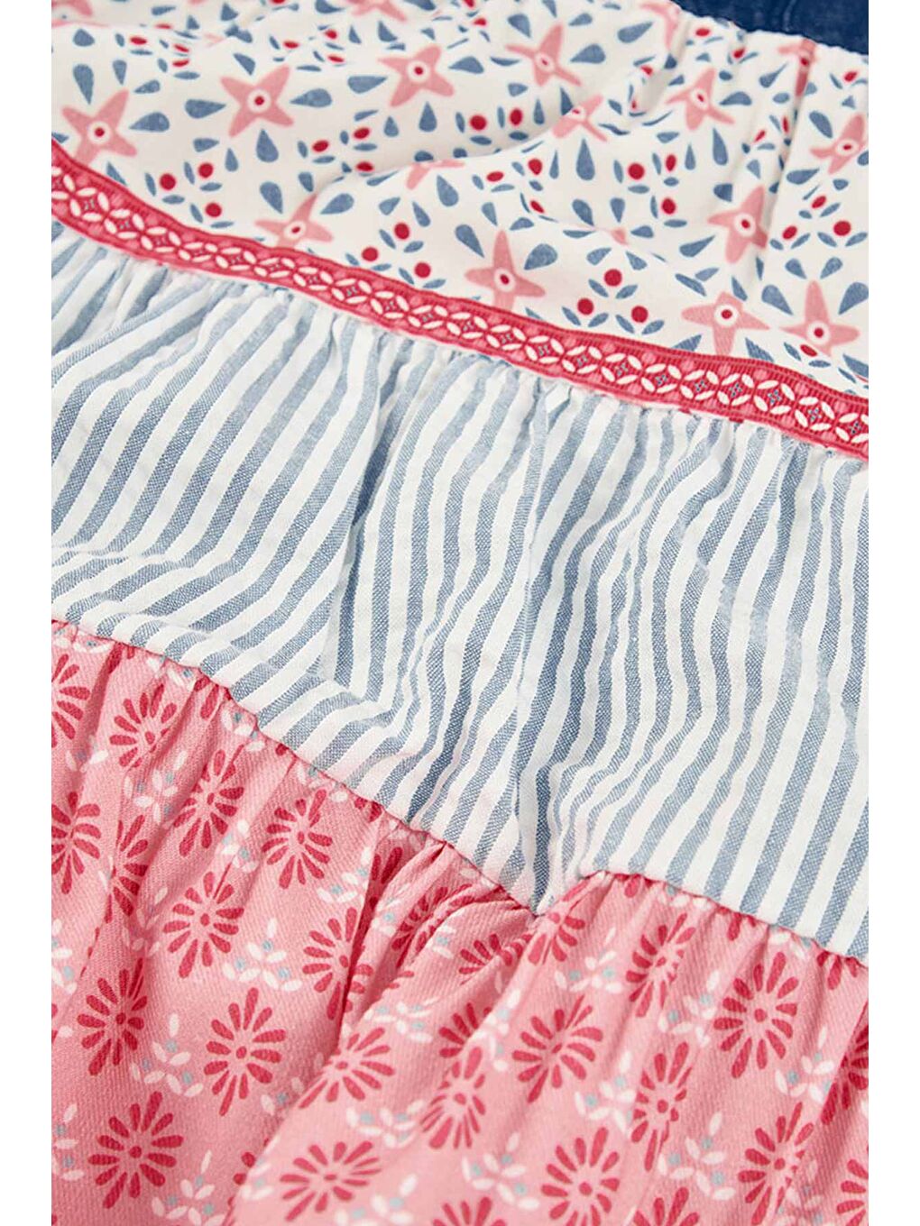 Karışık Çiçek Nakışlı Elbise 2-6 Yaş Çok Renkli-5