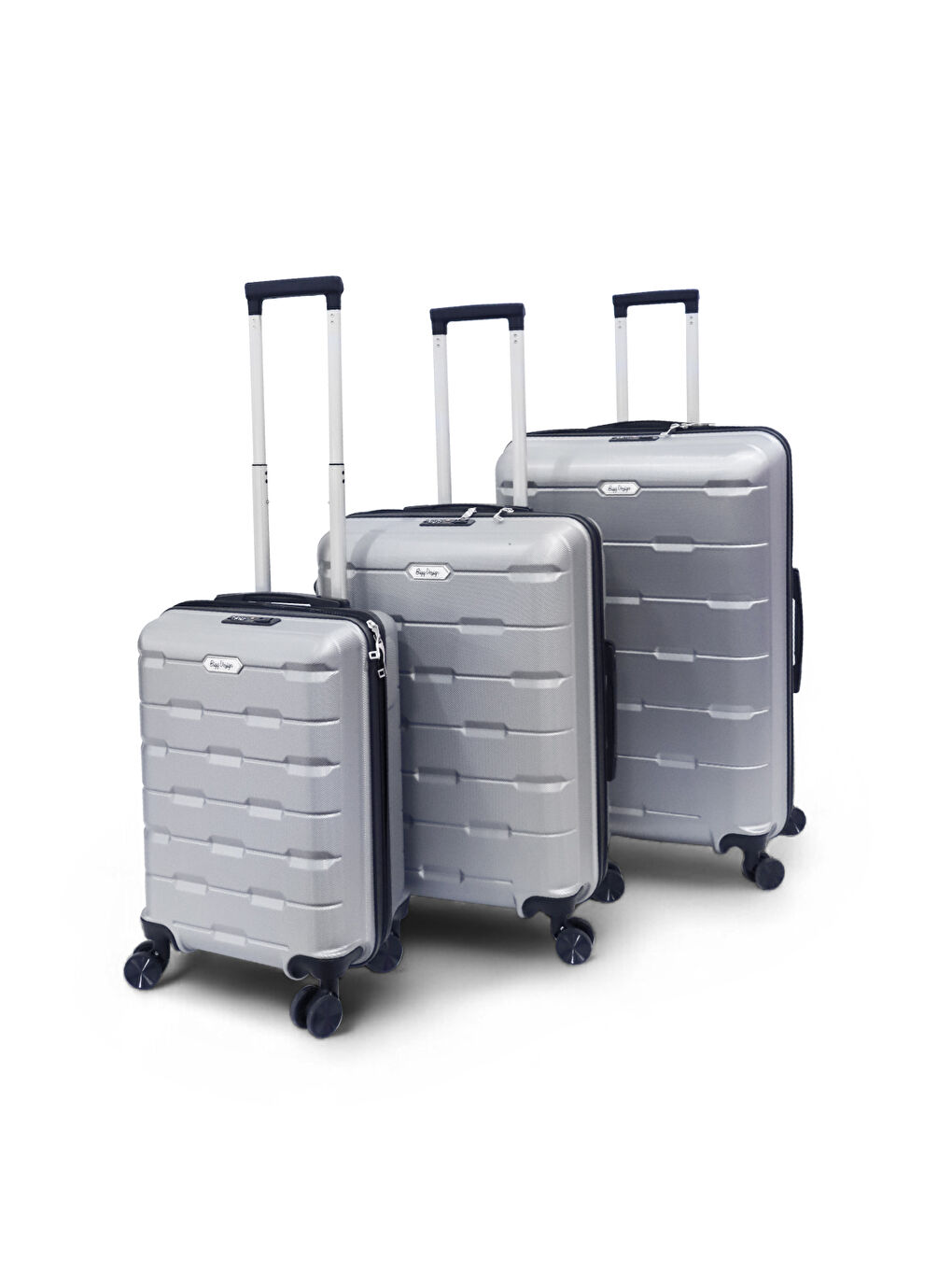 Gri Moods Up 3'lü Valiz Seti, TSA Kilitli, ABS Gövde, Gümüş-1