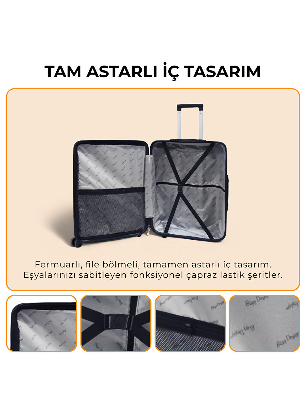 Gri Moods Up 3'lü Valiz Seti, TSA Kilitli, ABS Gövde, Gümüş-5