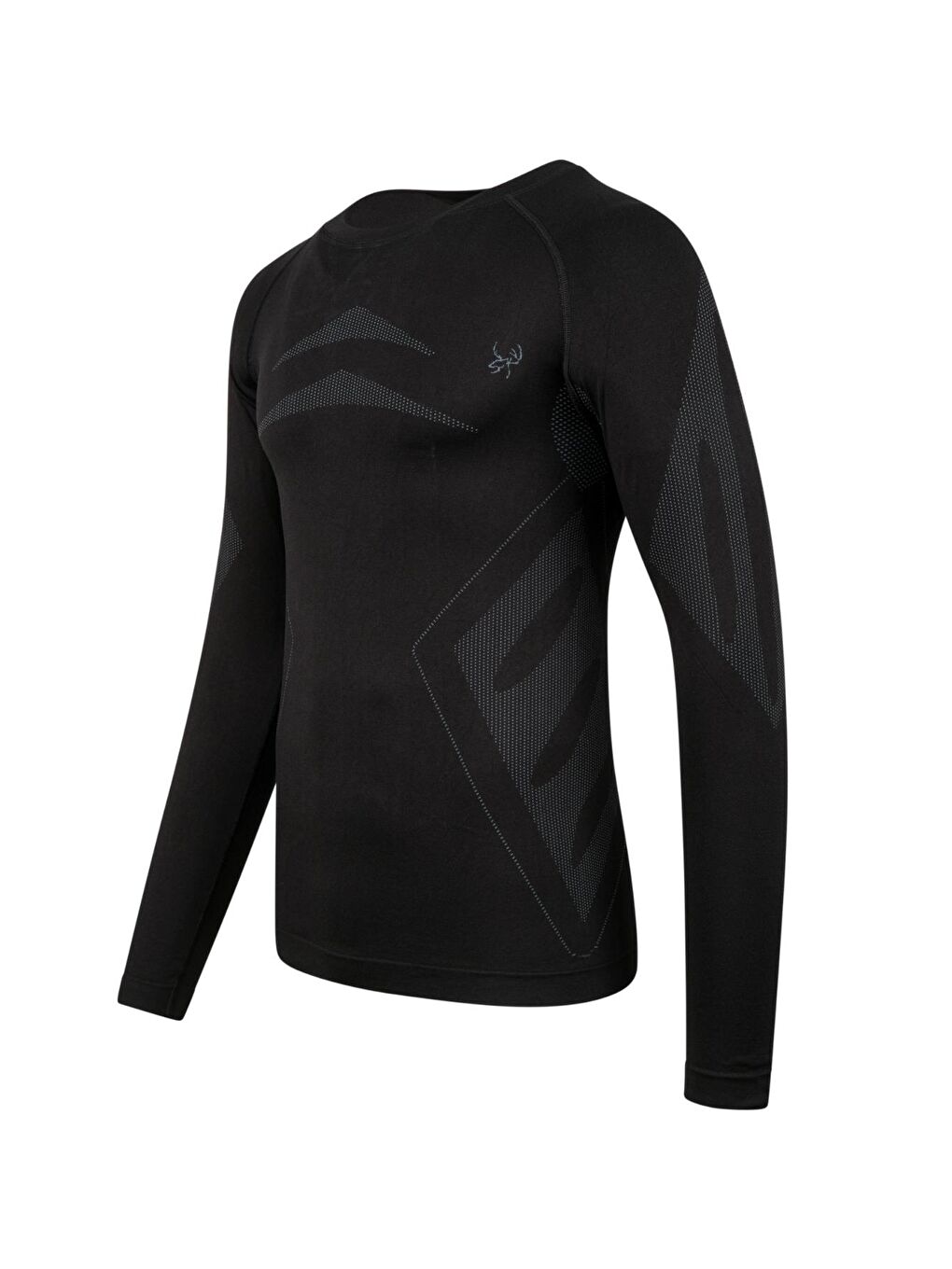 Erkek Heatwave Seamless Baselayer Üst İçilk Siyah/Gri-1