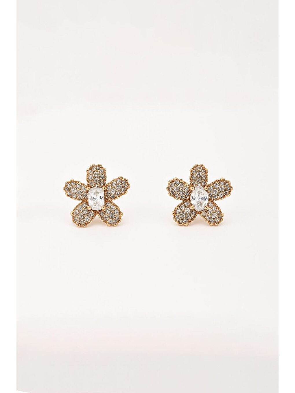 Pembe Juping Çiçek Küpe-1