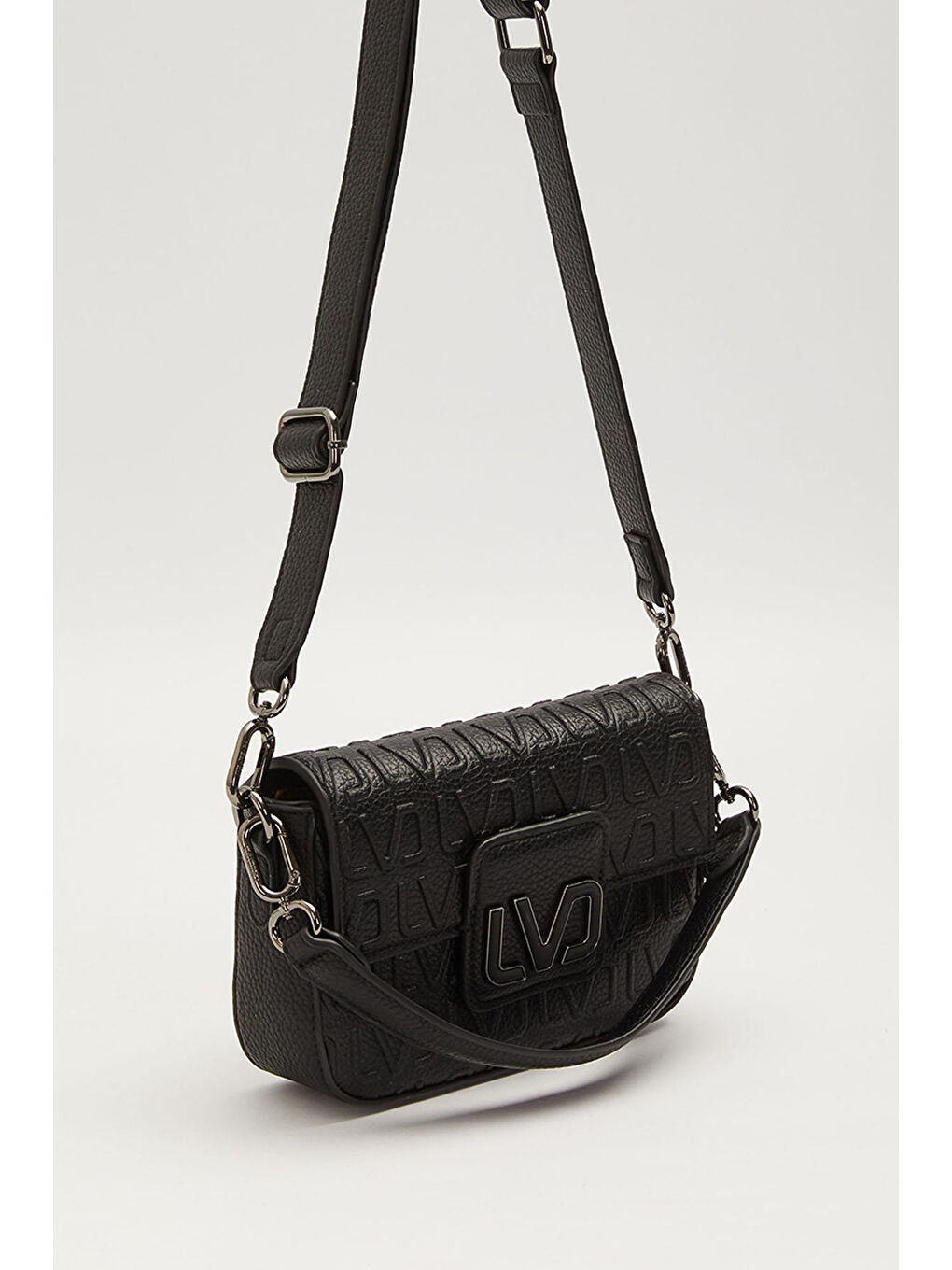 Desenli Deri Askılı Premium Çanta 930627 Siyah