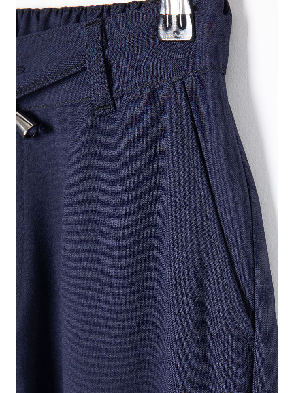 Lacivert Erkek Çocuk Duble Paça Jogger Kumaş Pantolon 20048-3