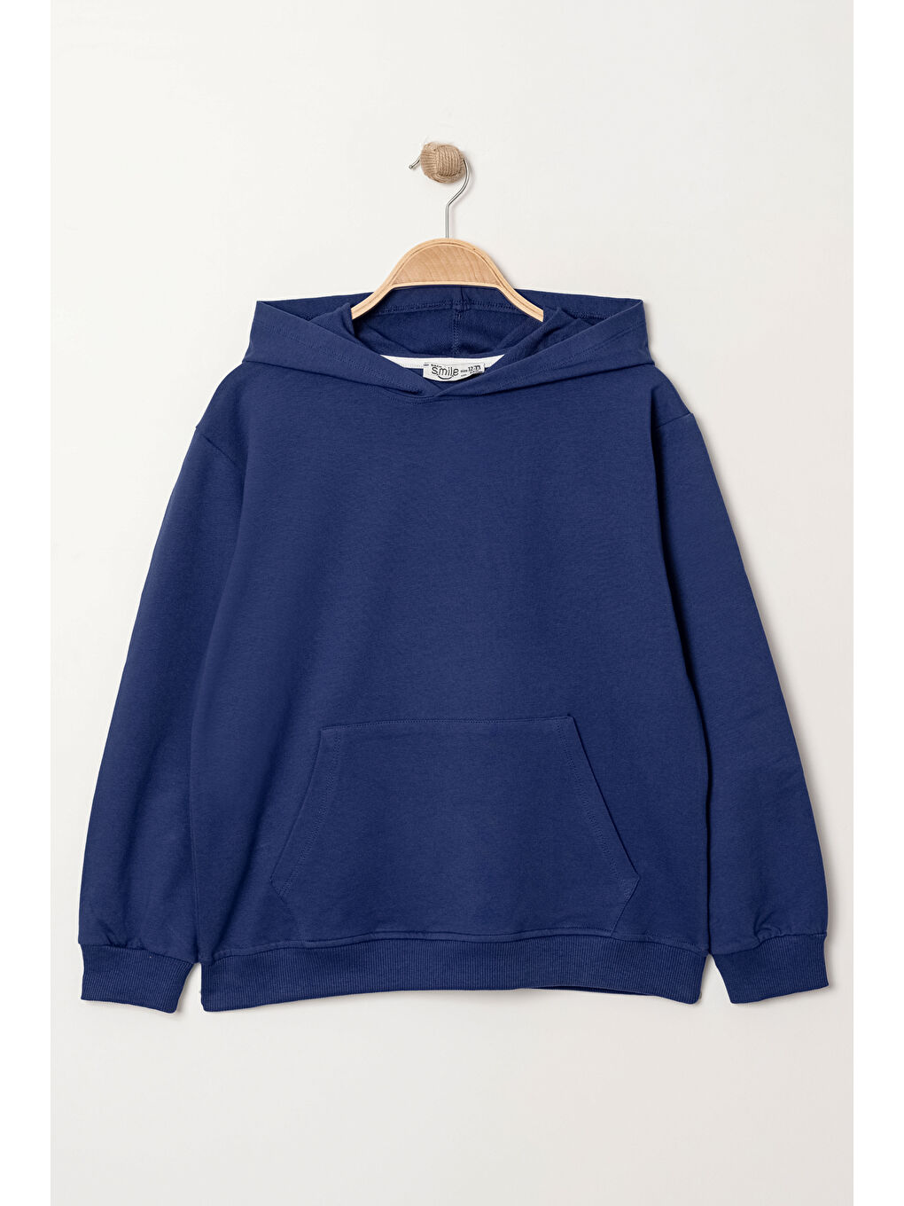 Bi&Em Smile Lacivert Erkek Çocuk Lacivert Kapüşonlu Kanguru Cepli 5-13 Yaş Sweatshirt- 3536-8