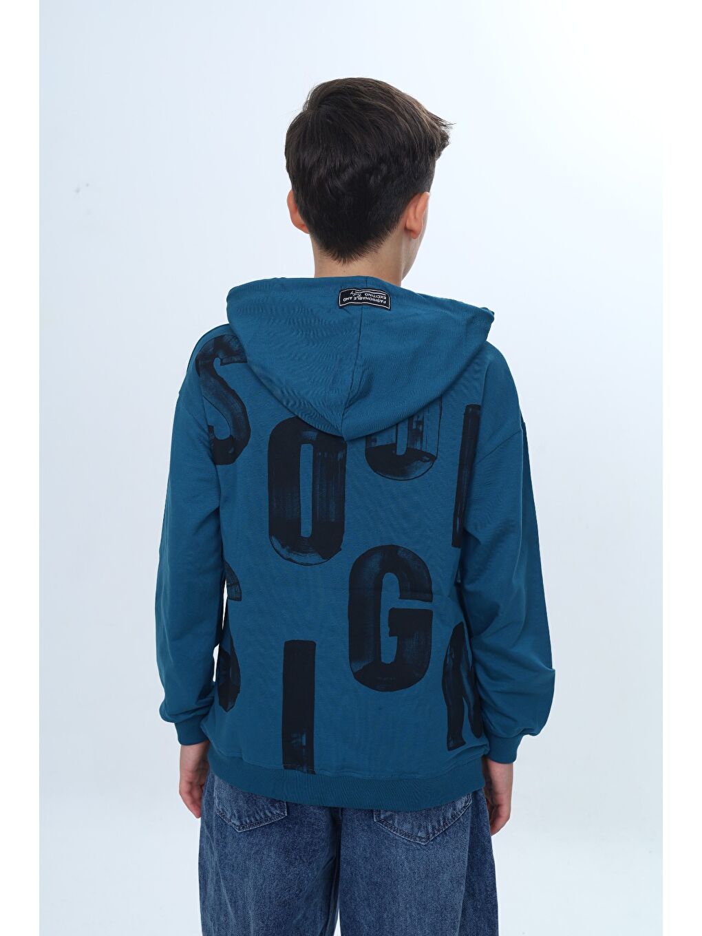 Petrol Erkek Çocuk Tnty Trendy Yazı Baskılı Sweatshirt-3