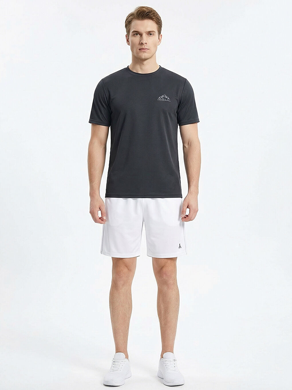 Beyaz ORENDAHILL Erkek Spor Şort Hızlı Kuruyan Esnek Regular Fit Trim Biyeli Activewear-1