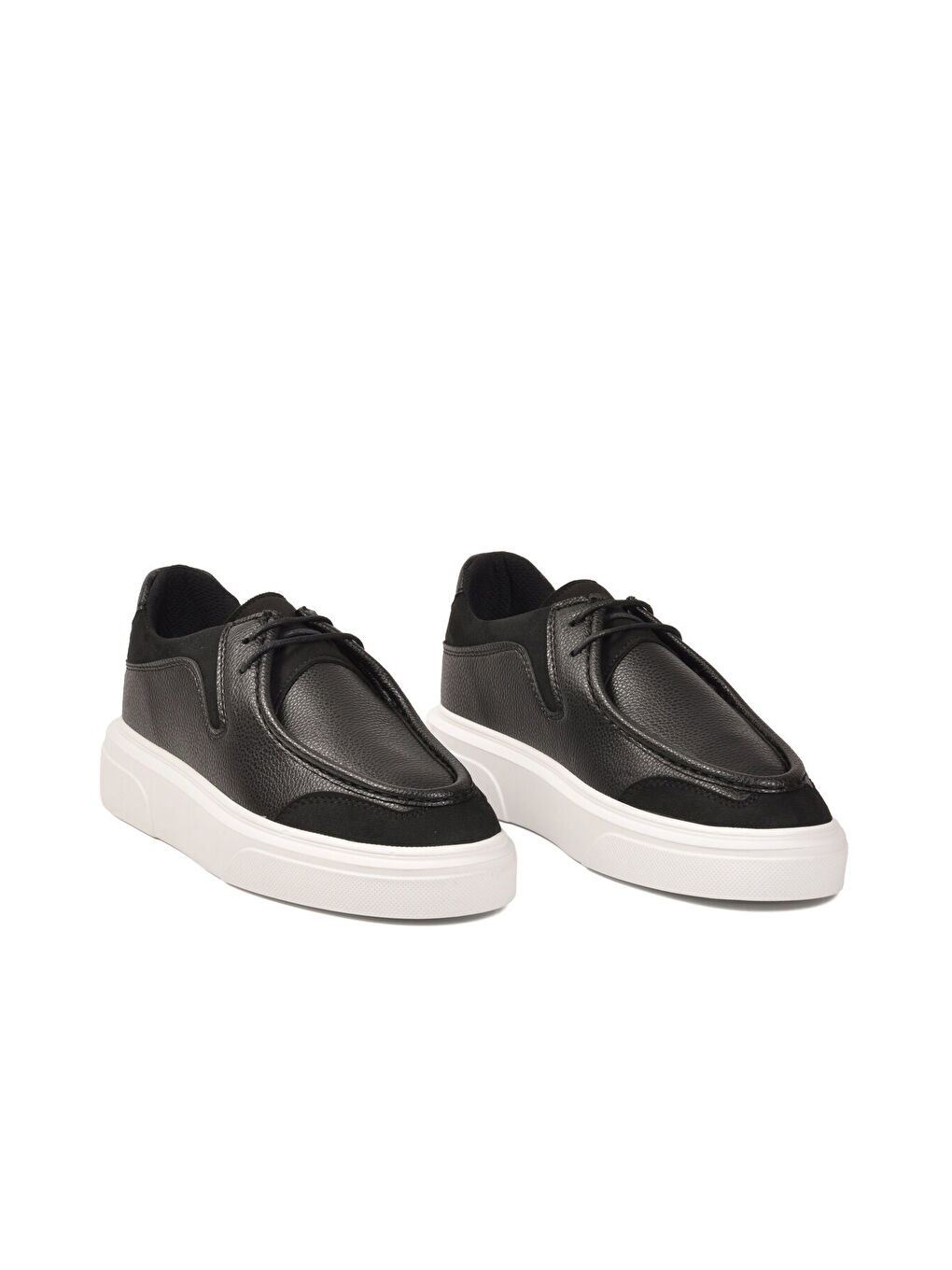 Siyah Beyaz Bağcıklı Erkek Casual Ayakkabı 586 M-2