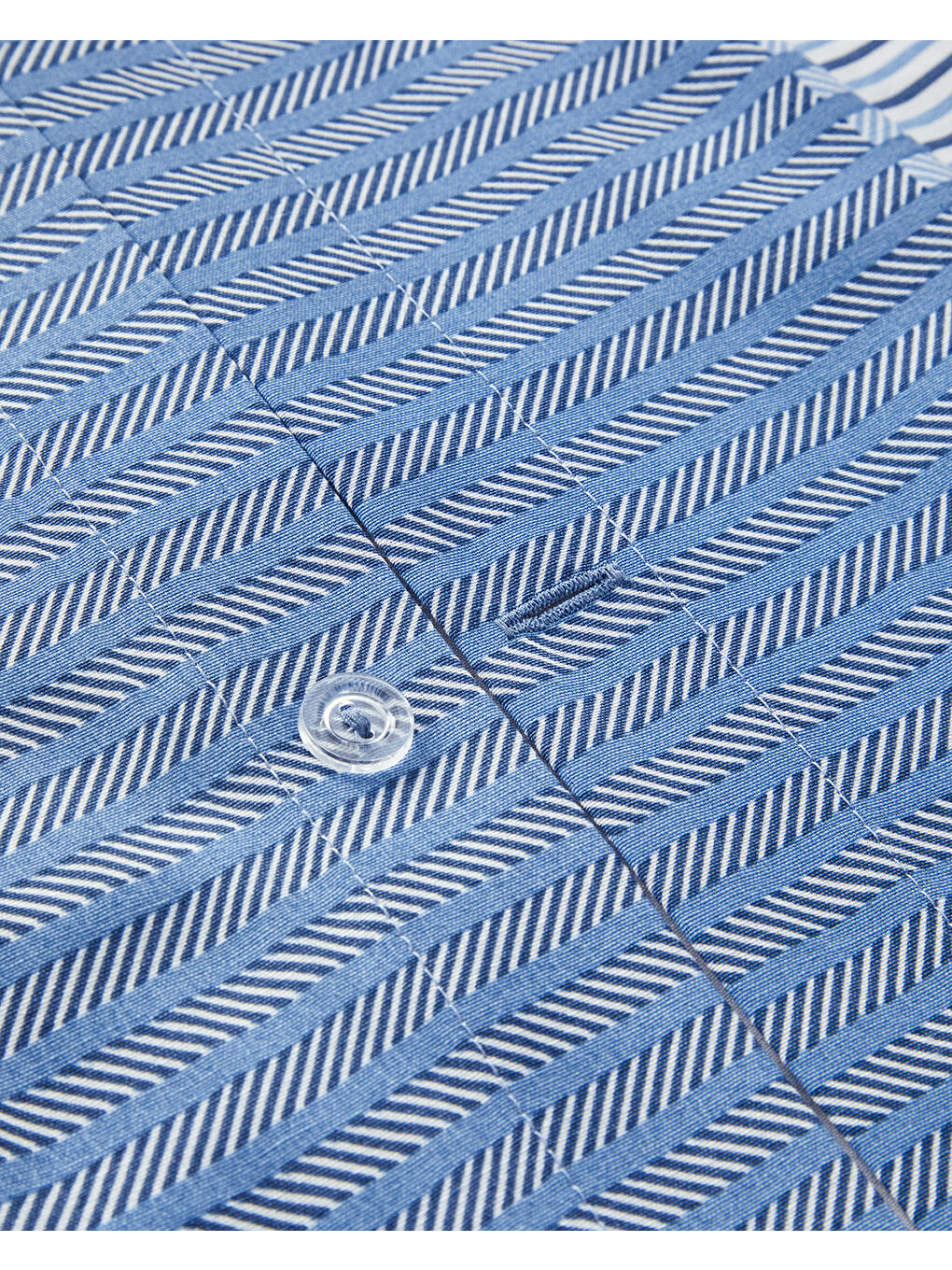 Modern Strip Kolay Ütülenir Çift Kişilik Nevresim Takımı 200x220 cm Mavi-3