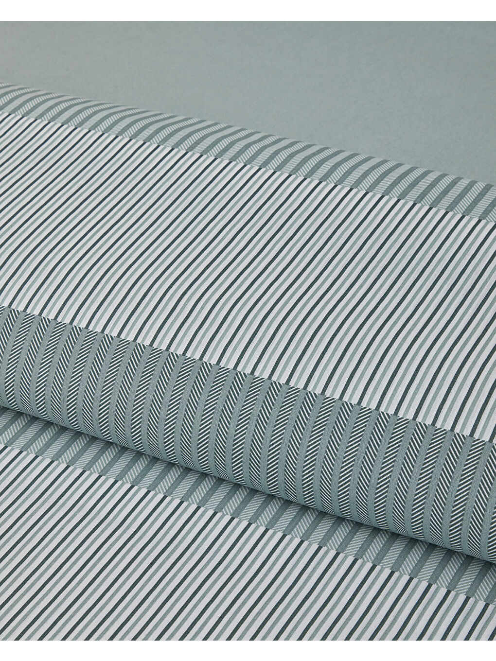 Modern Strip Kolay Ütülenir Çift Kişilik Nevresim Takımı 200x220 cm Yeşil-2