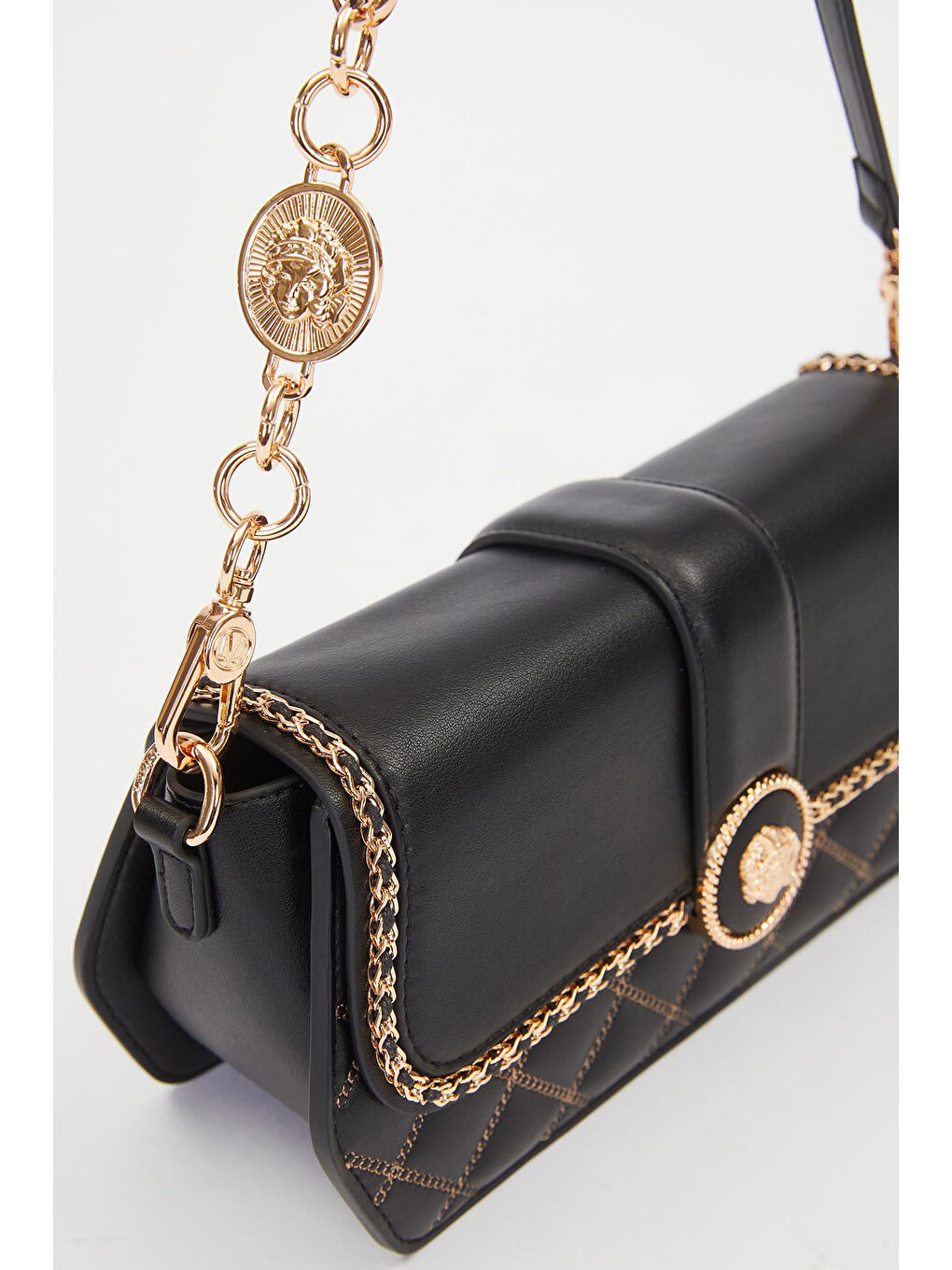 Çift Askılı Sert Deri Premium Çanta 930389 Siyah-1