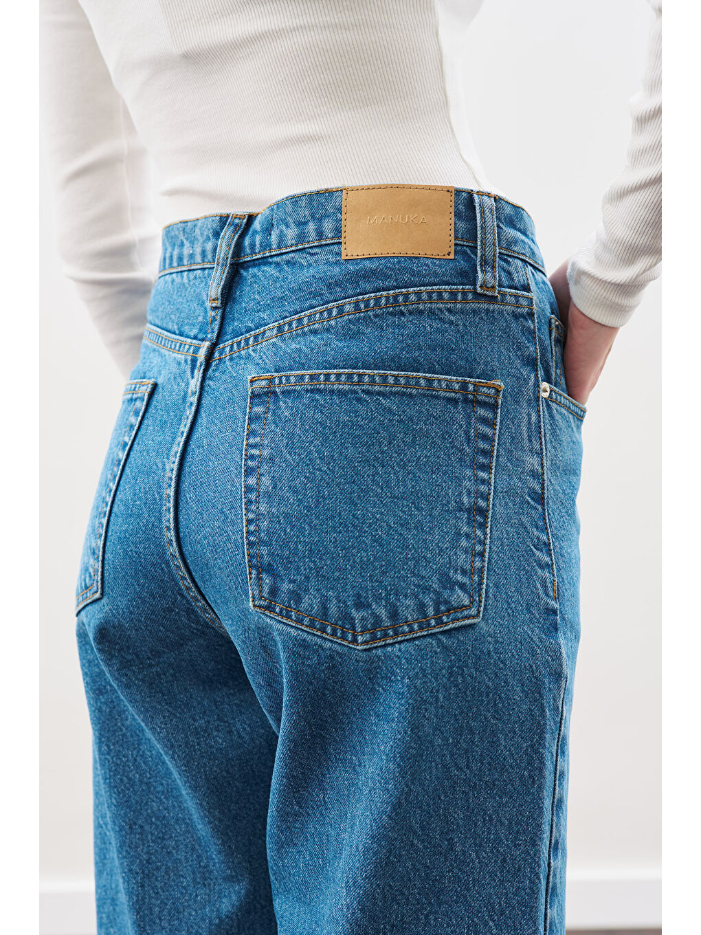 Straıght Ankle Jean Pantolon Mavi-5