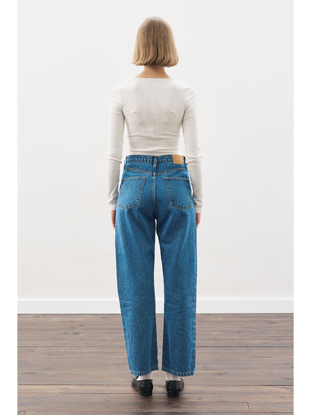 Straıght Ankle Jean Pantolon Mavi-6