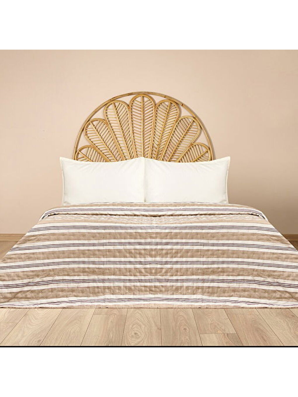 Soft Galler Tek Kişilik Yatak Örtüsü - Bej - 160x230 cm