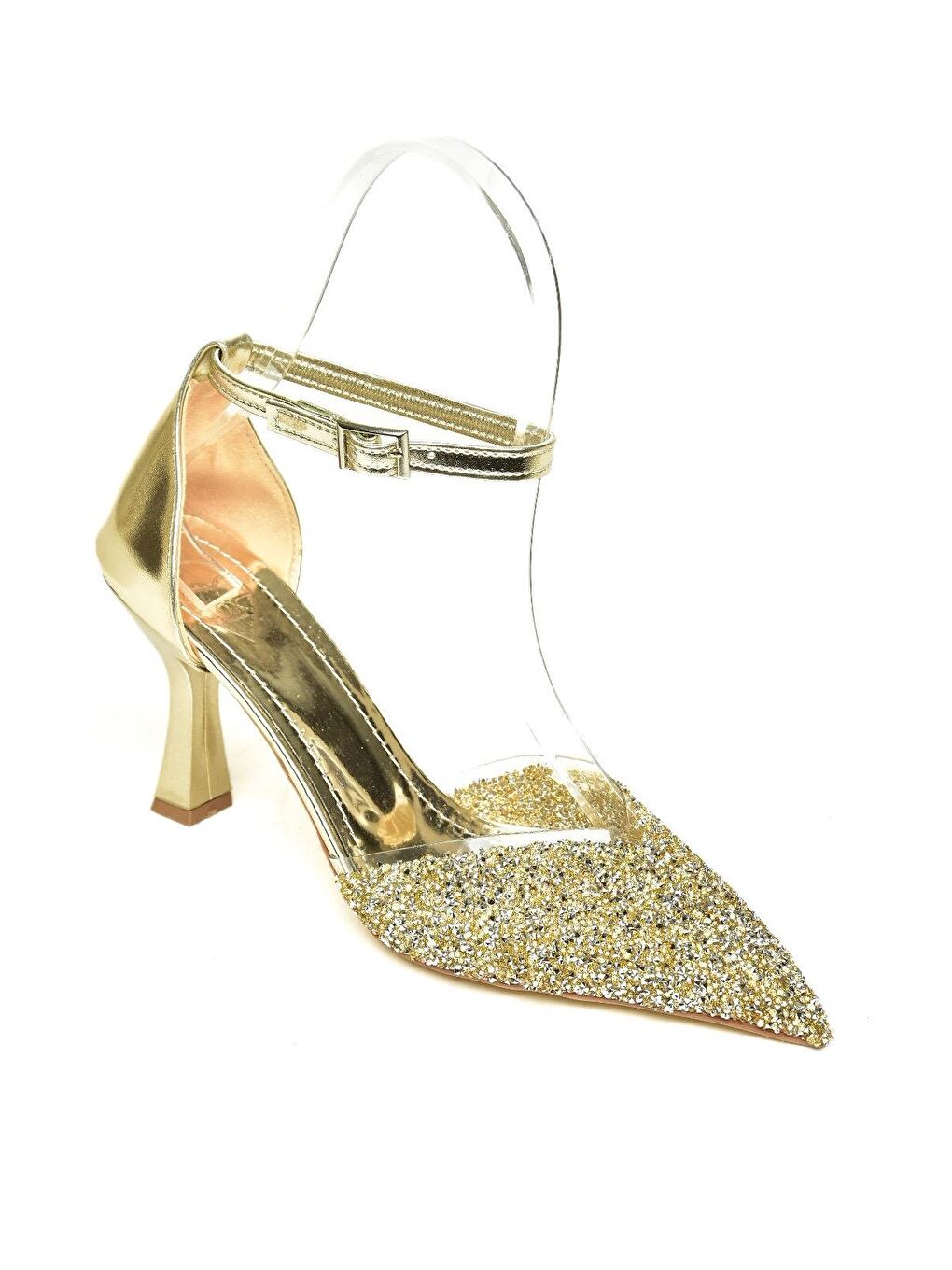 Sarı U6146334 Altın Kadın Topuklu Ayakkabı-2