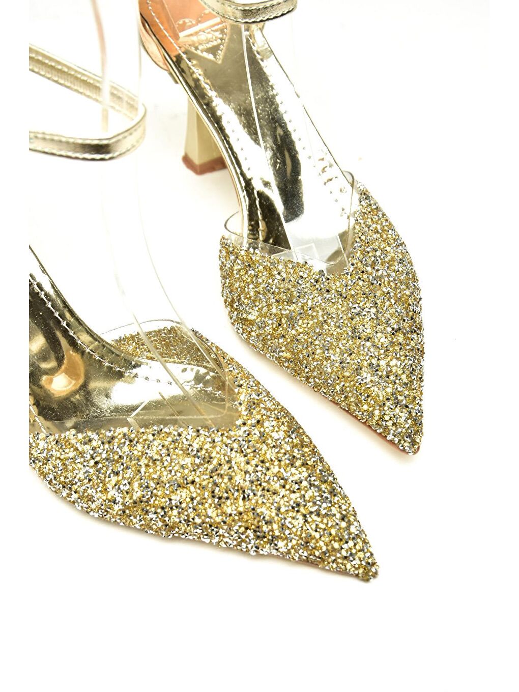 Sarı U6146334 Altın Kadın Topuklu Ayakkabı-3