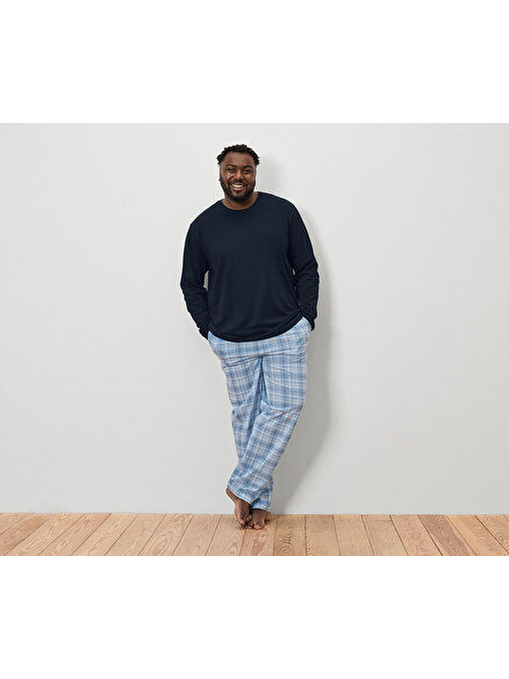 Lacivert Erkek Pijama, SJ, Laci./Kare-1