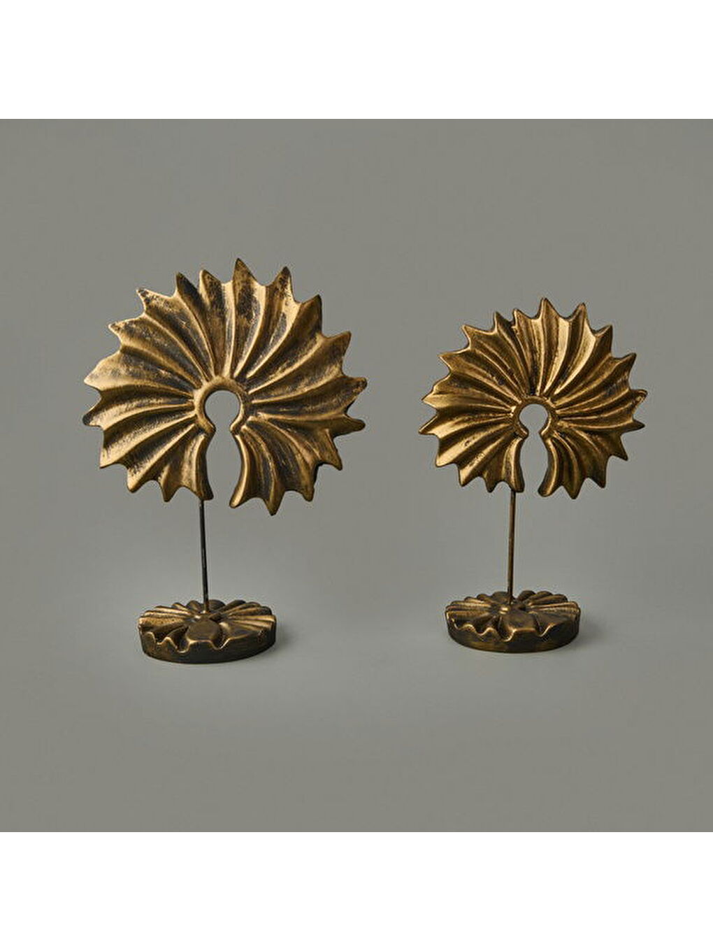 Sarı Deco Adella 2'li Dekor - Gold - 32 cm + 28 cm