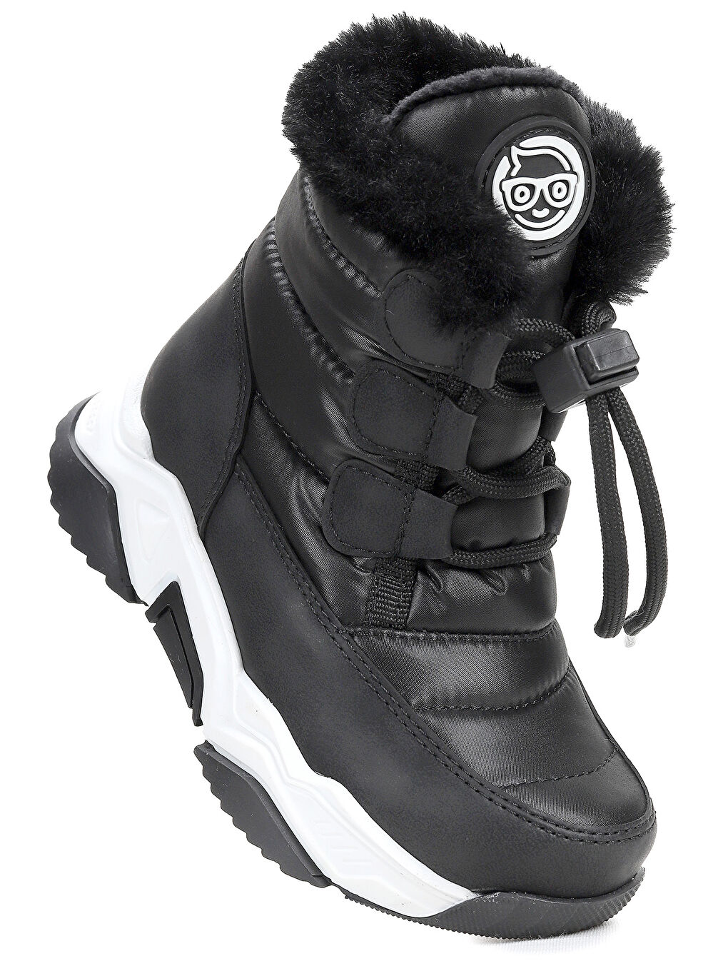 Siyah Alison Bağcıklı Kız Çocuk Kar Botu