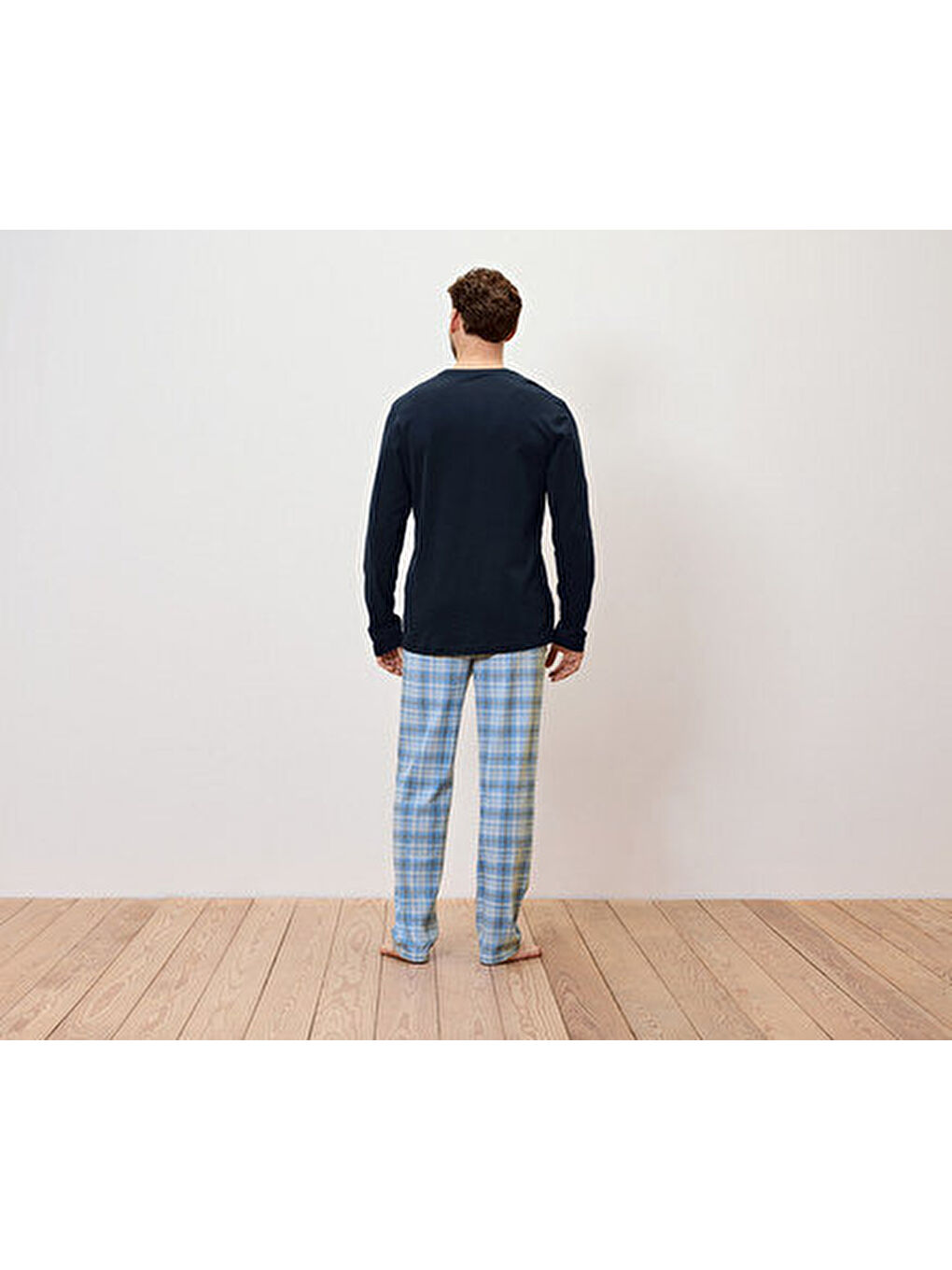 Lacivert Erkek Pijama, SJ, Laci./Kare-2