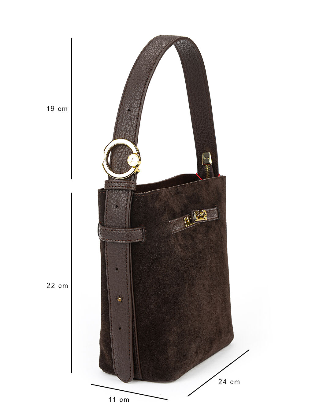 Kahverengi Kadın Hakiki Deri Omuz ve El Çantası 153979Z5021 Kahve-1