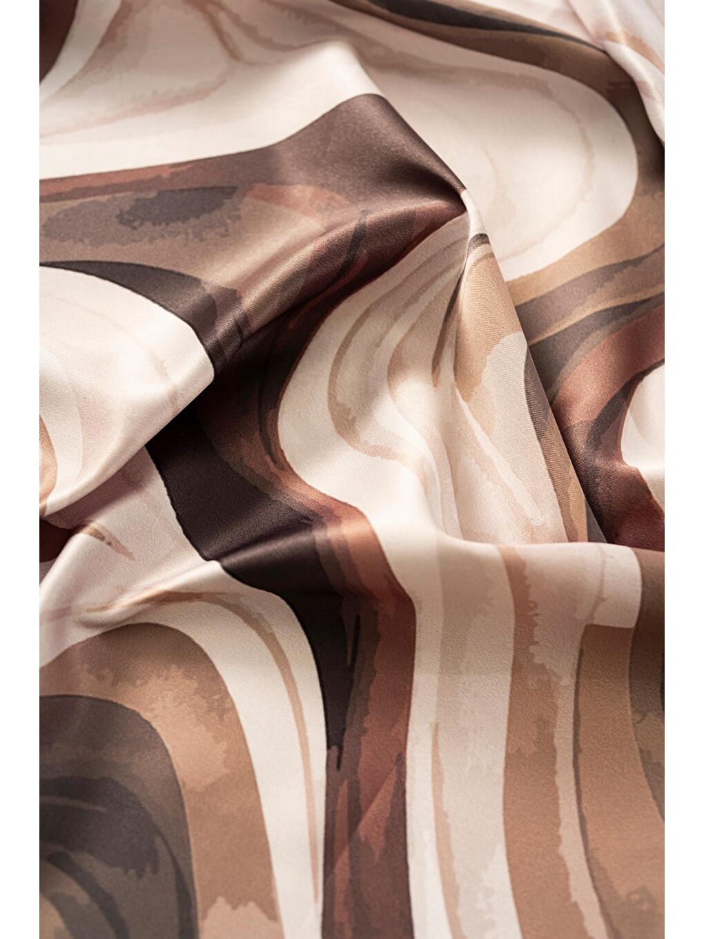 Ekru Kadın Dalga Desen 55*55 cm Bandana & Fular-2