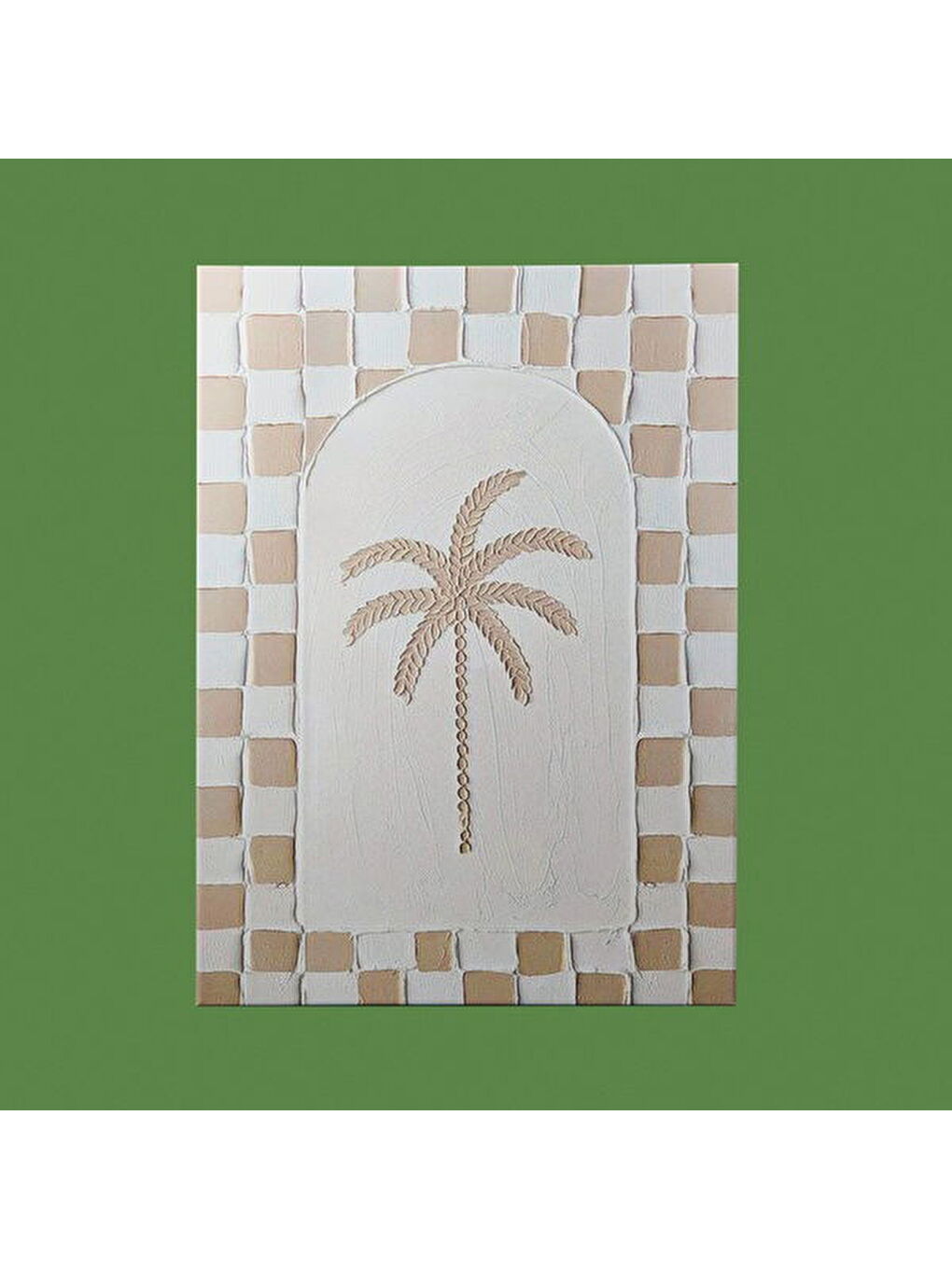 Deco Palm Breeze Kanvas Tablo - Beyaz / Bej - 50x70 cm-1