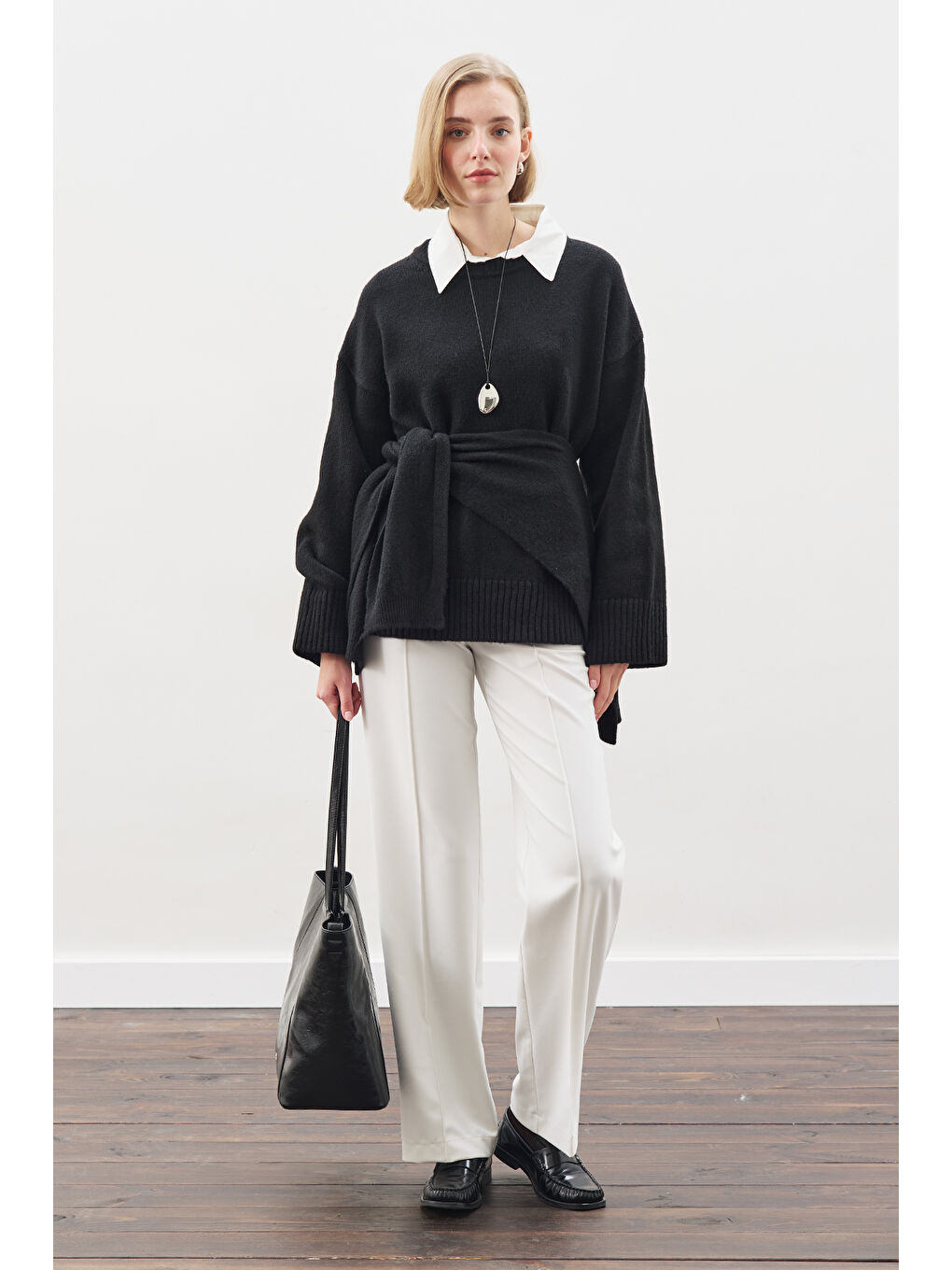 Chunky Oversıze Kazak Siyah