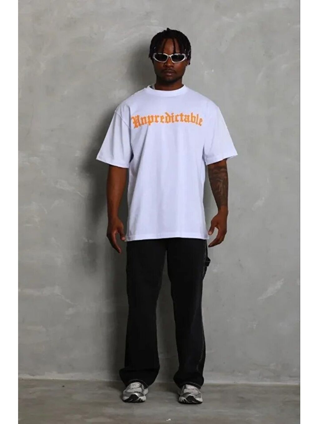 Beyaz Erkek Baskılı Tişört Kısa Kol Bisiklet Yaka Regular Fit-2