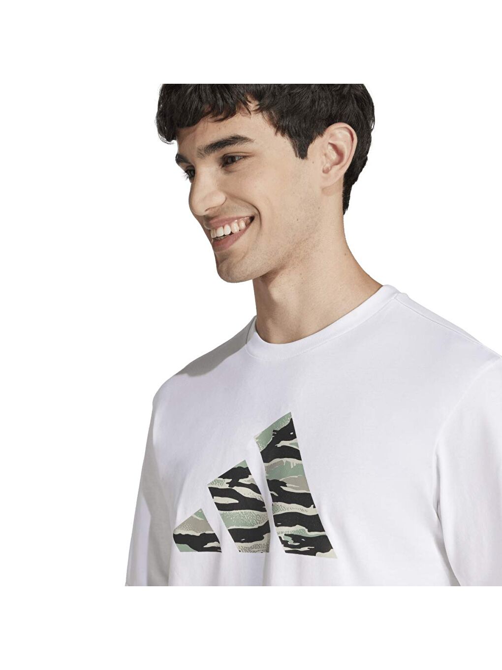 C Camo Logo T Erkek Beyaz Yuvarlak Yaka Spor Tişört-2