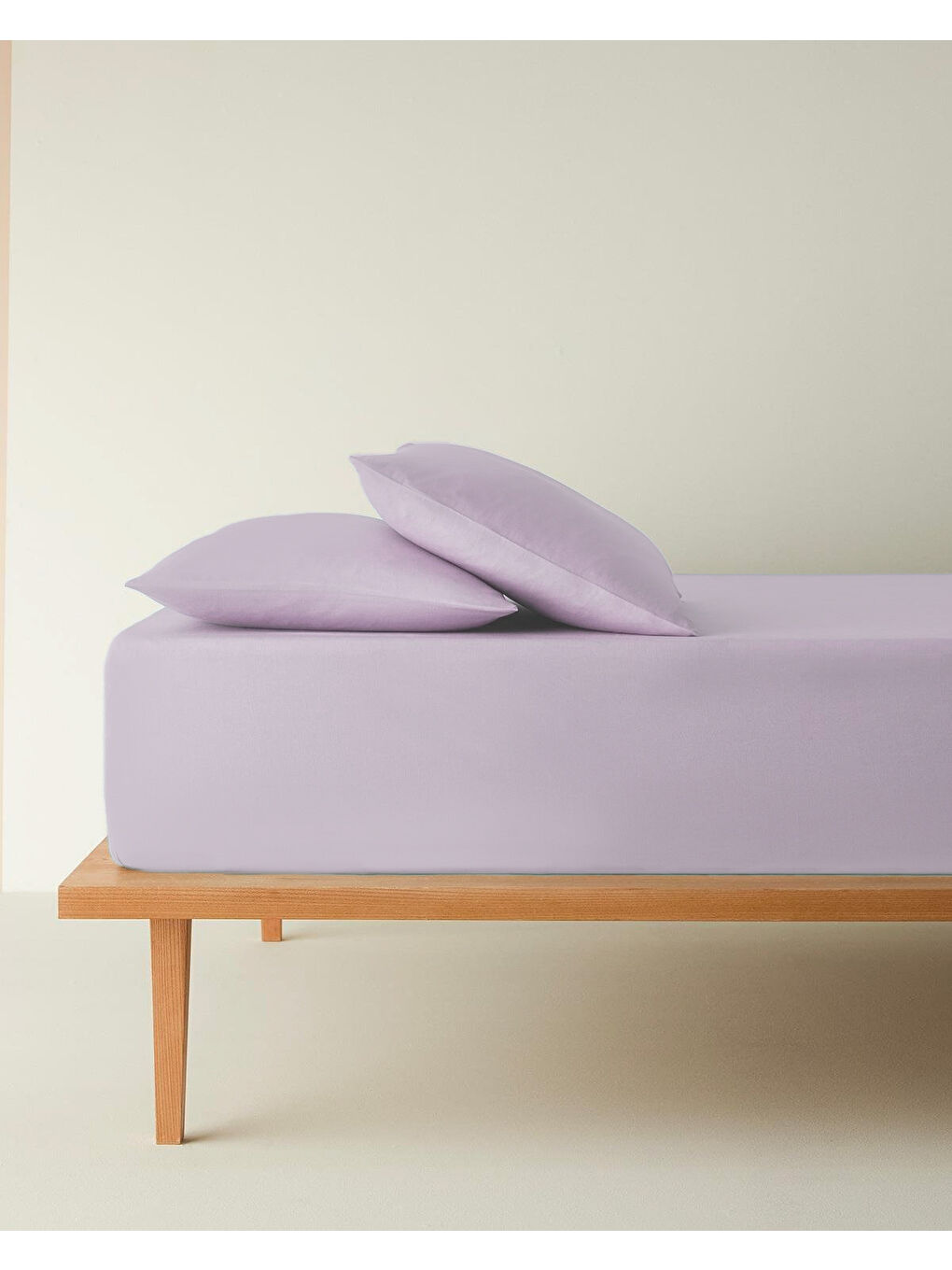 Lila Plain Pamuk Çift Kişilik Lastikli Çarşaf Tkm 160x200 cm Lavanta