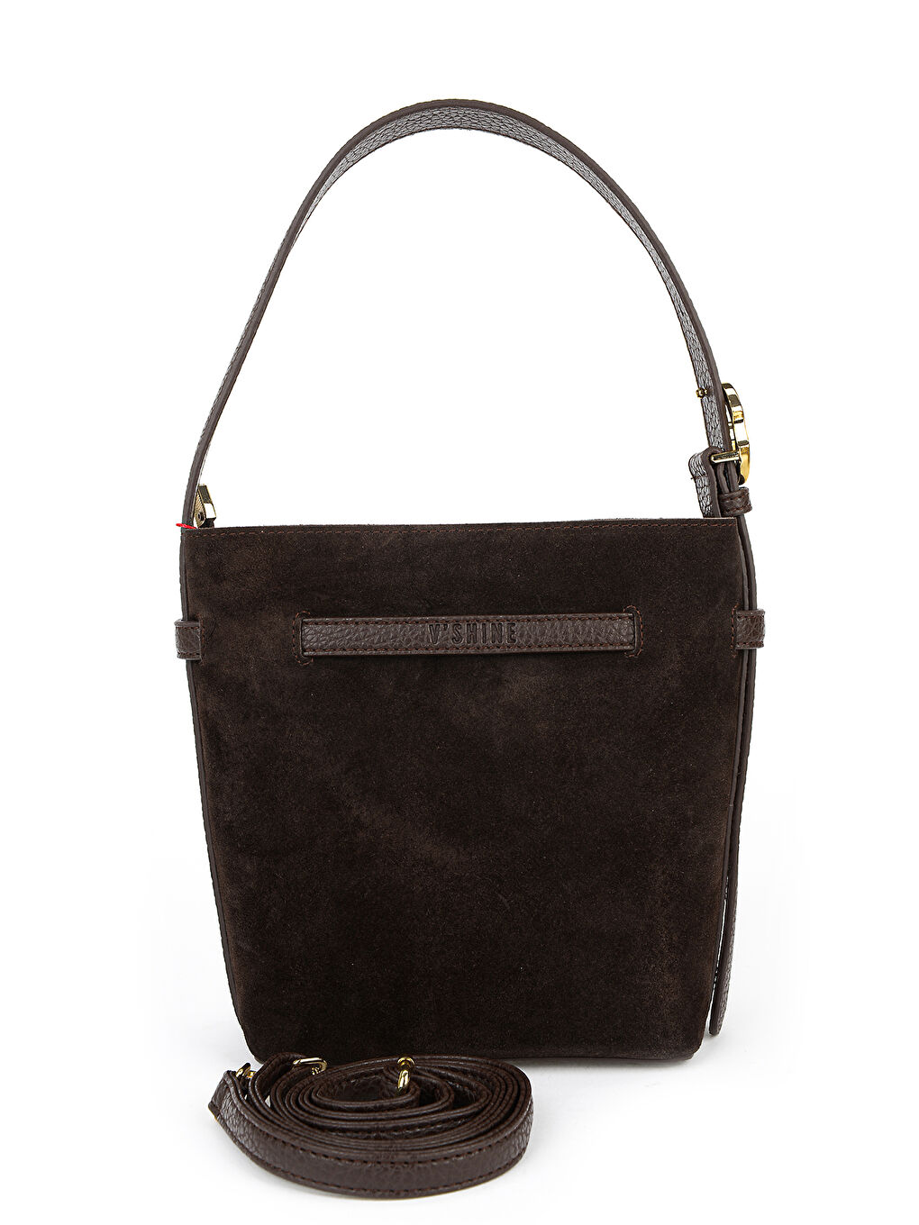 Kahverengi Kadın Hakiki Deri Omuz ve El Çantası 153979Z5021 Kahve-3