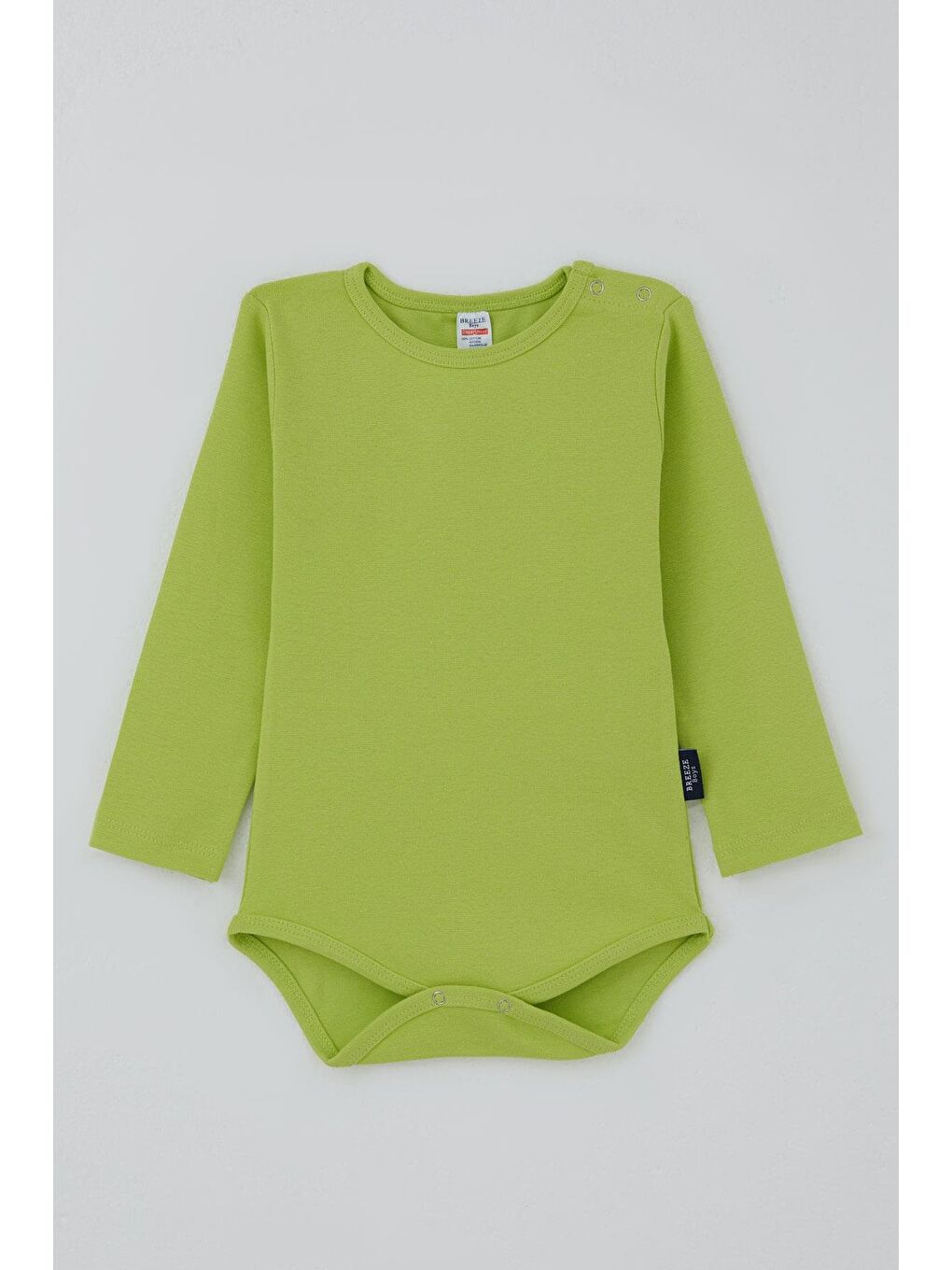 Erkek Bebek Çıtçıtlı Zıbın Body Basic Fıstık Yeşili (9 Ay-3 Yaş)