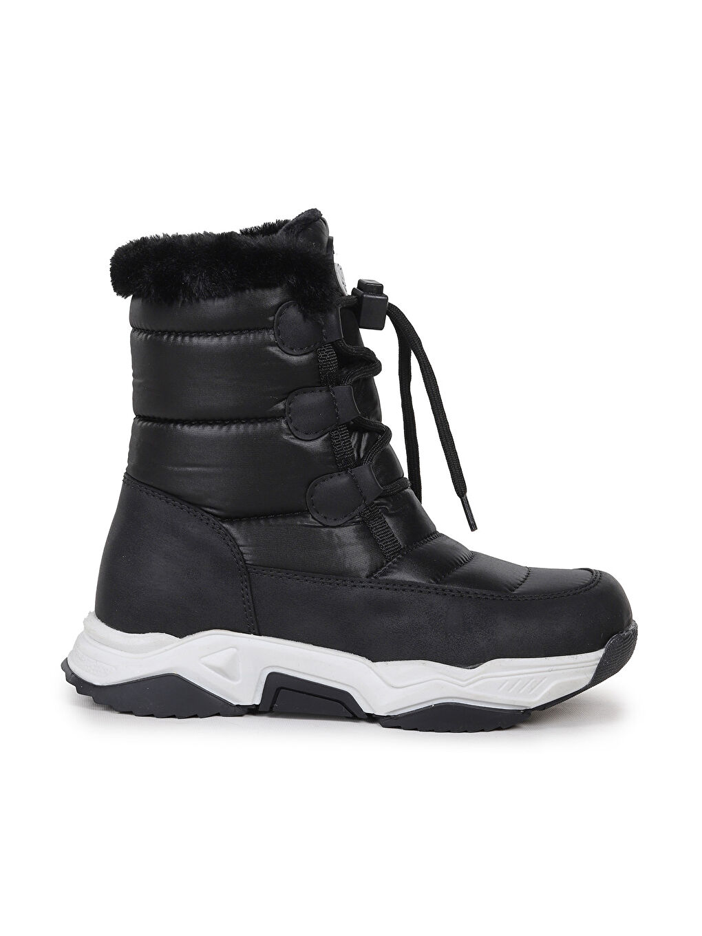 Siyah Alison Bağcıklı Kız Çocuk Kar Botu-3