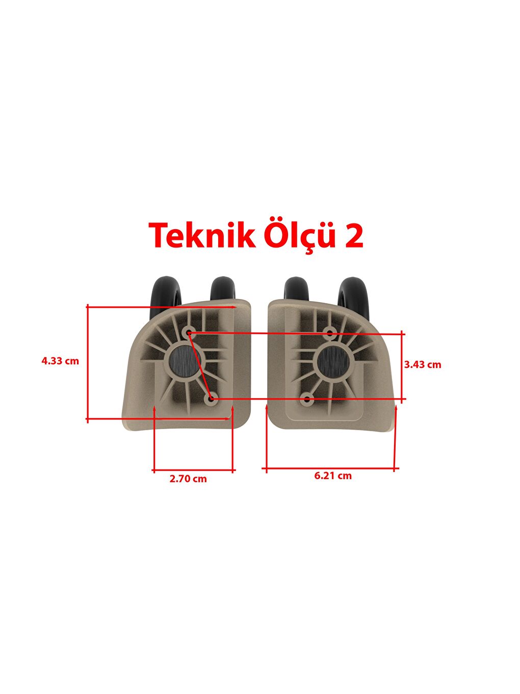 PP Valiz Tekerleği Sağ ve Sol Turkuaz Renk-1