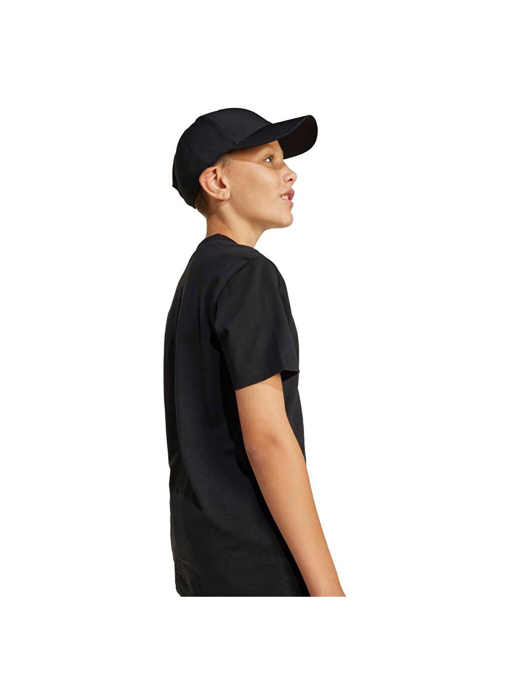 Essentials Çocuk Siyah Yuvarlak Yaka Tişört-1