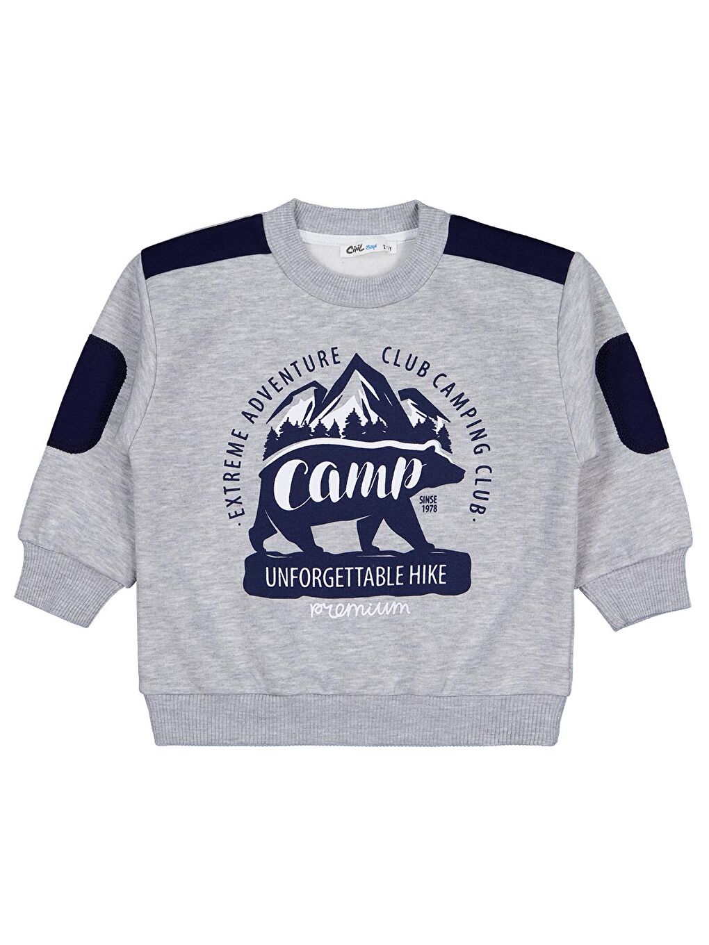 Boys Camp Baskılı 2-5 Yaş Sweatshirt - Gri 5-6 Yaş