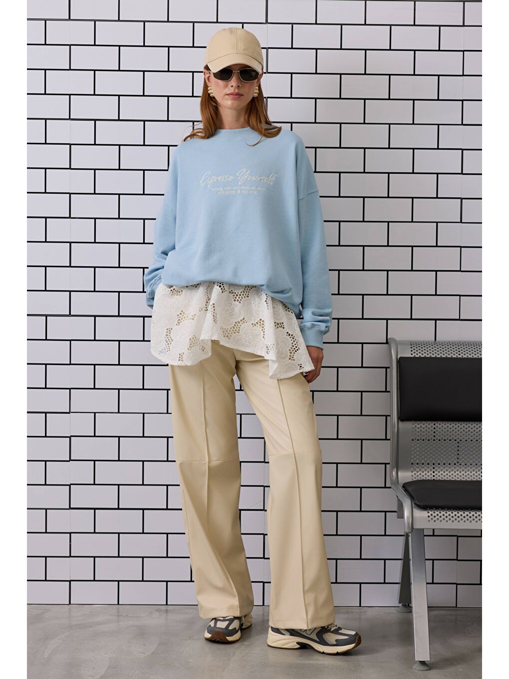 Nakışlı Sweatshirt Bebe Mavi-2