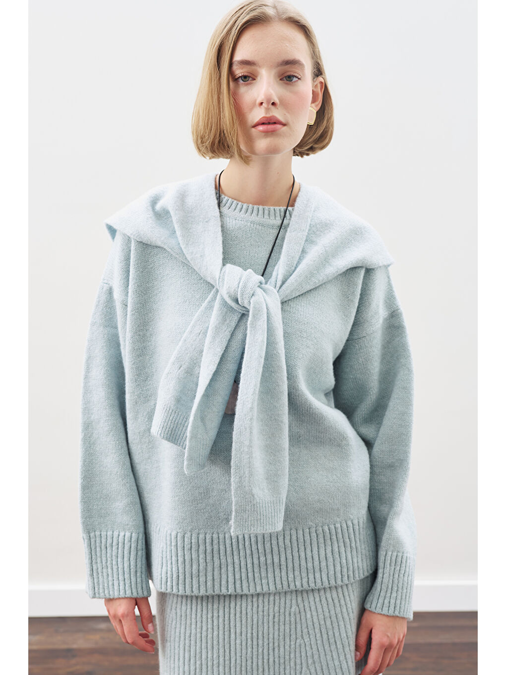 Chunky Oversıze Kazak Mavi-3