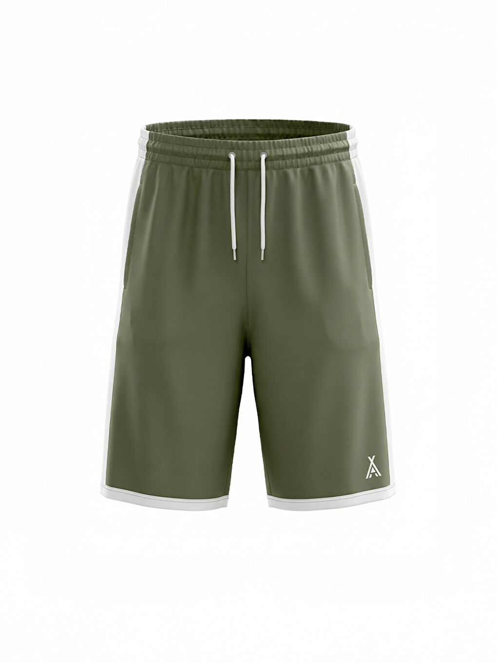 Haki ORENDAHILL Erkek Spor Şort Hızlı Kuruyan Esnek Regular Fit Gym Cepli Yan Çizgi Detaylı Activewear