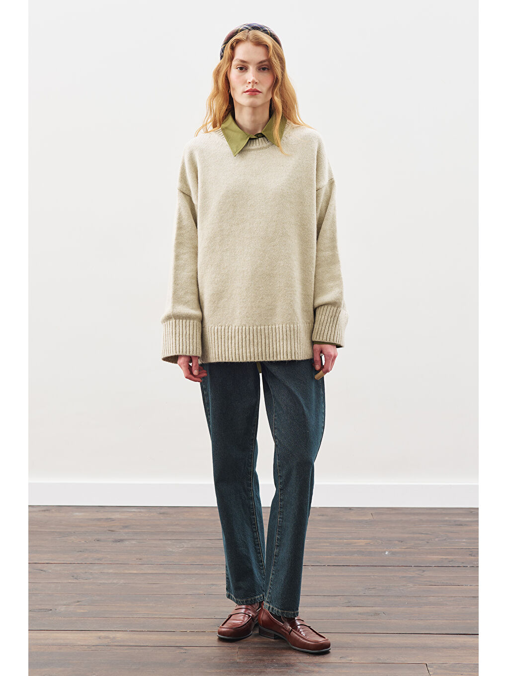 Chunky Oversıze Kazak Bej