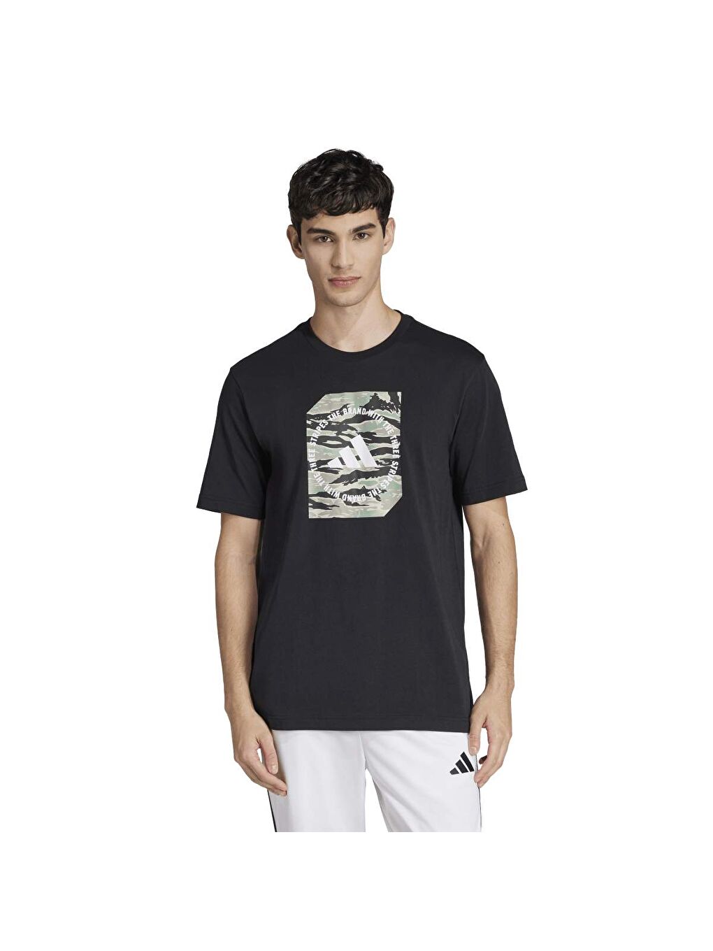 C Camo Box T Erkek Siyah Yuvarlak Yaka Tişört