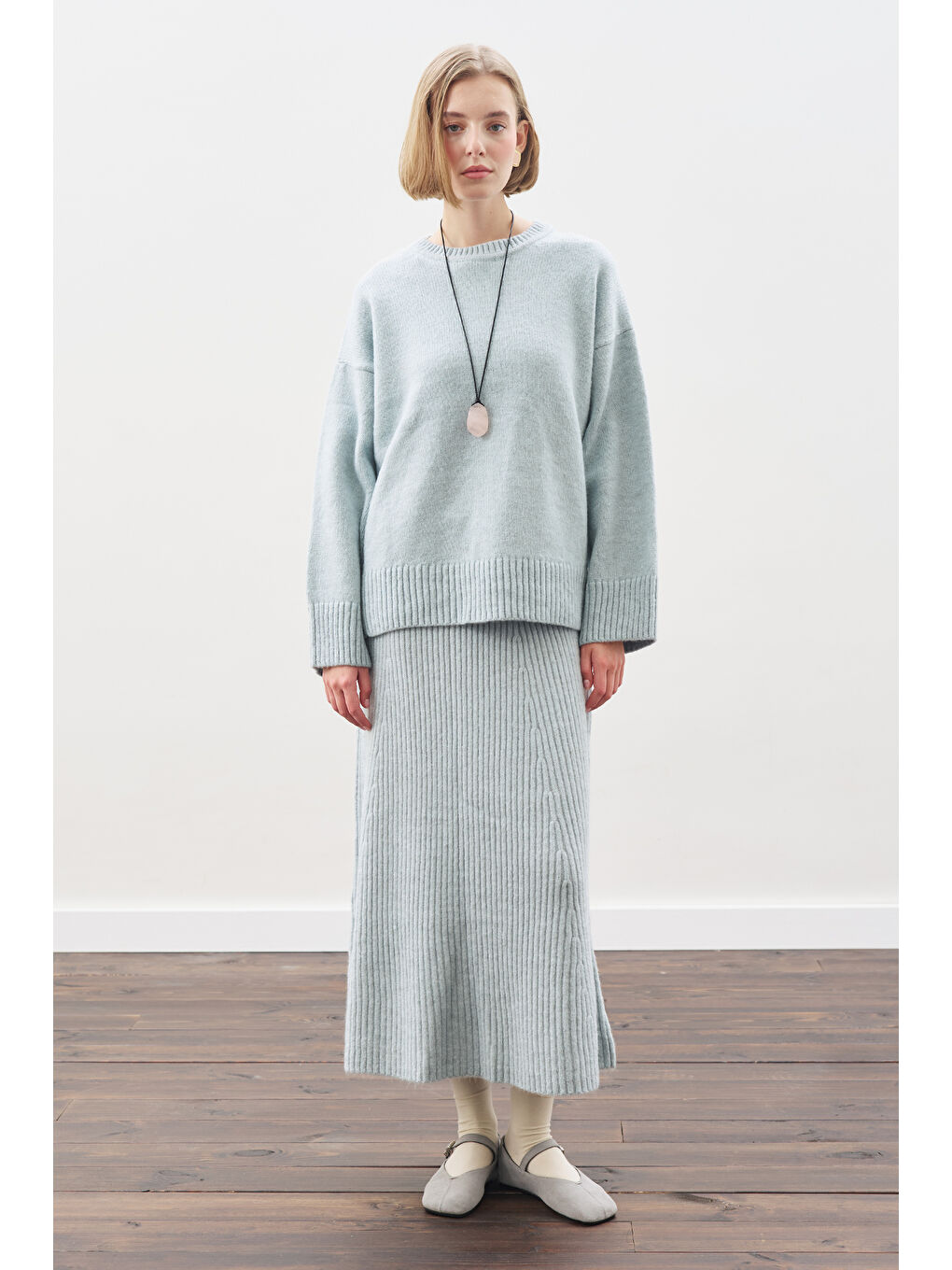 Chunky Oversıze Kazak Mavi-4