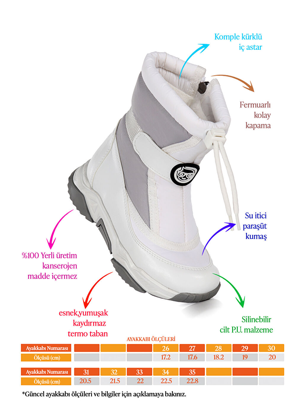 Gri Alexis Fermuarlı Kız Çocuk Kar Botu-1
